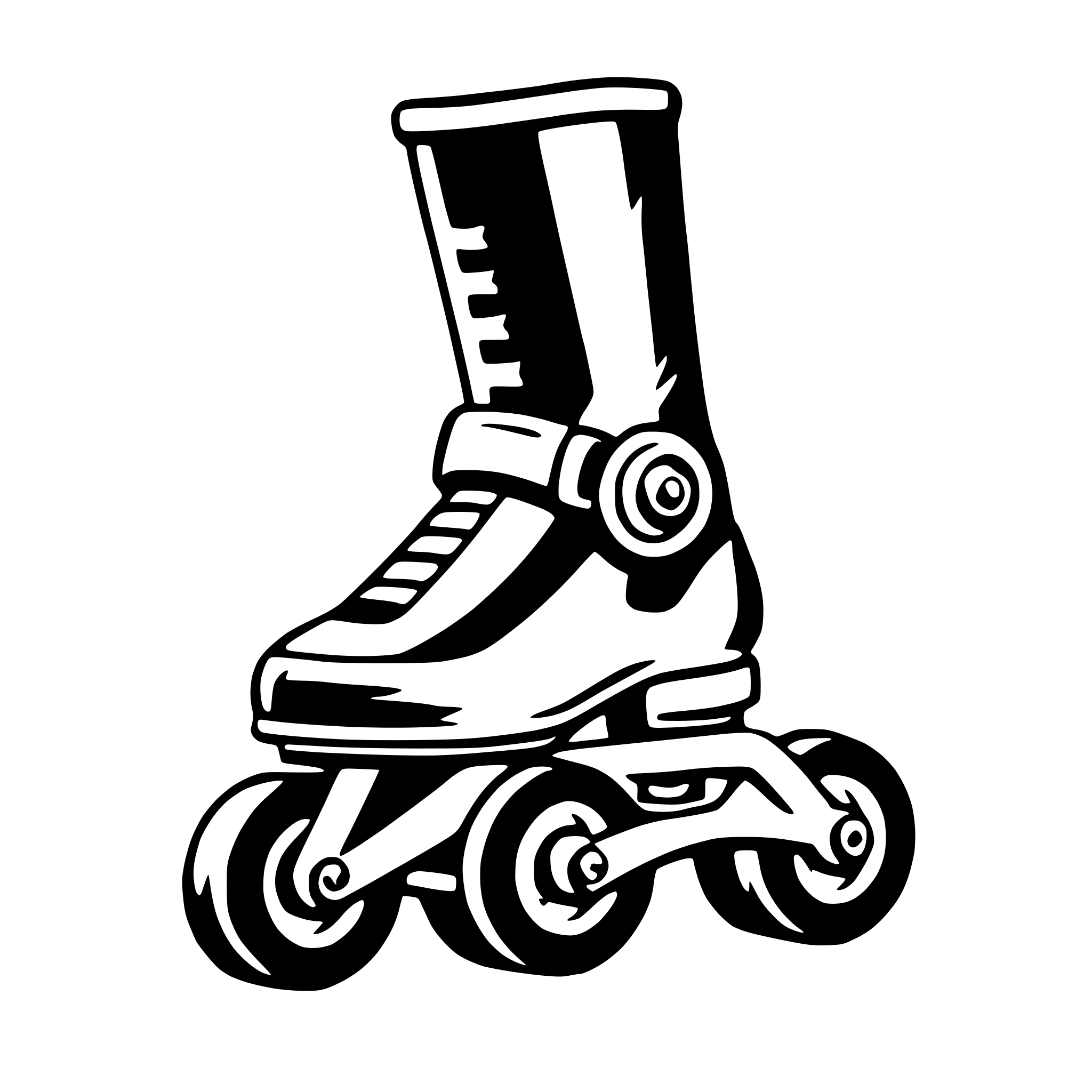AI-generated SVG of 'rollerblades'