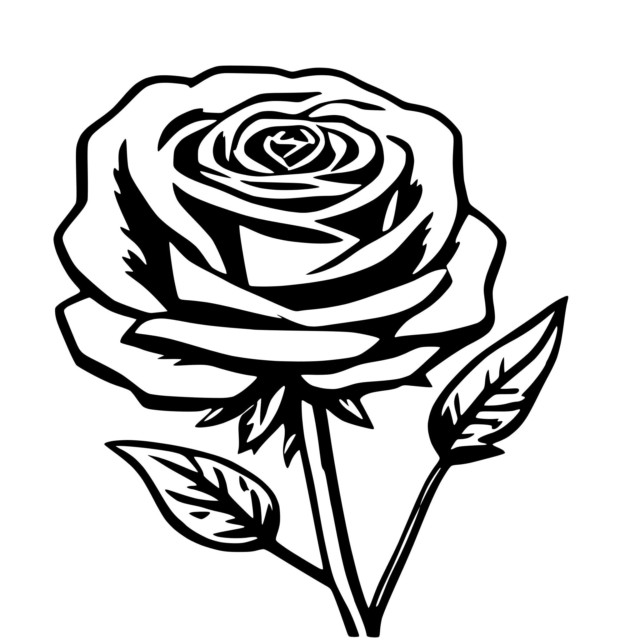 AI-generated SVG of a Red and white rose flower