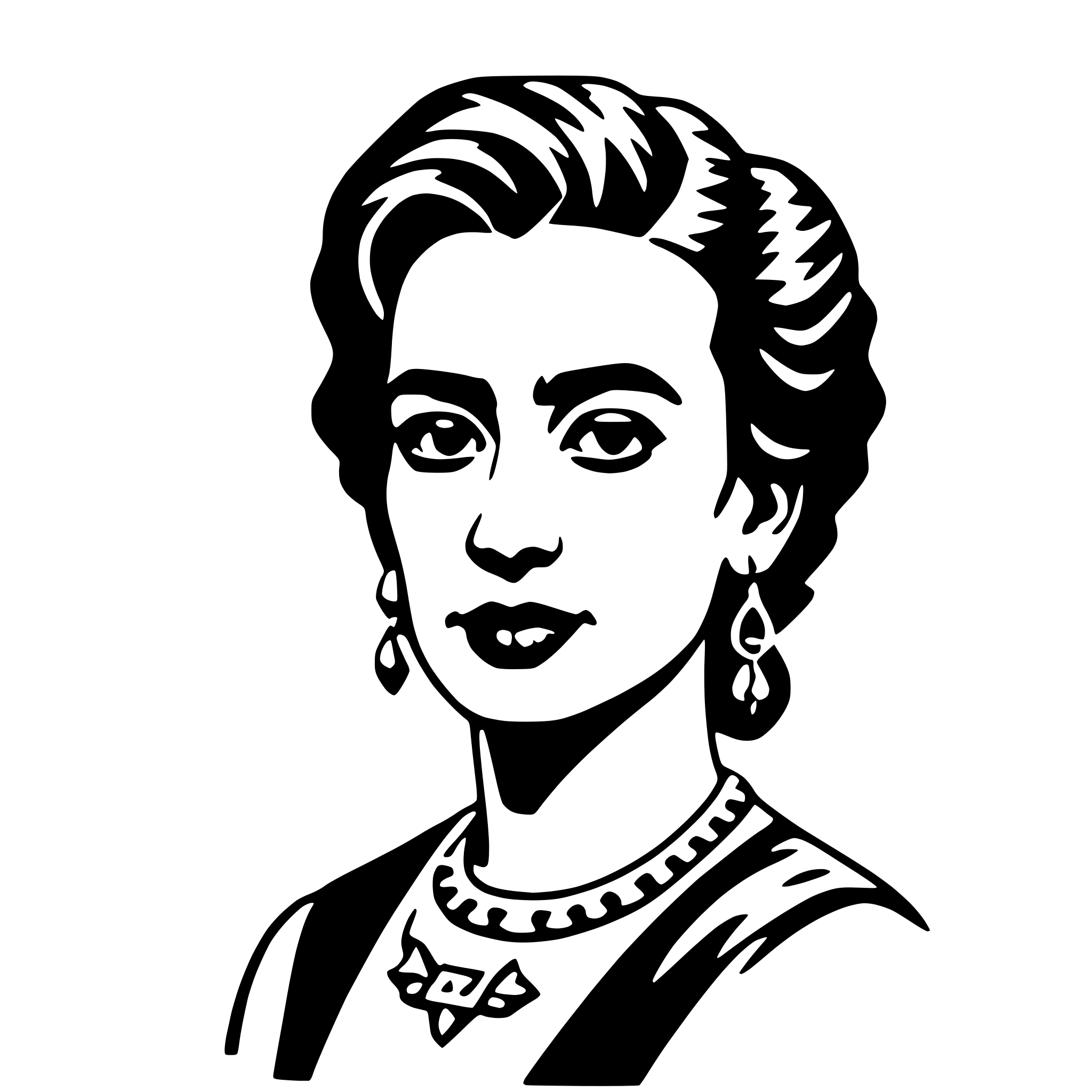 AI-generated SVG of a frida kahlo