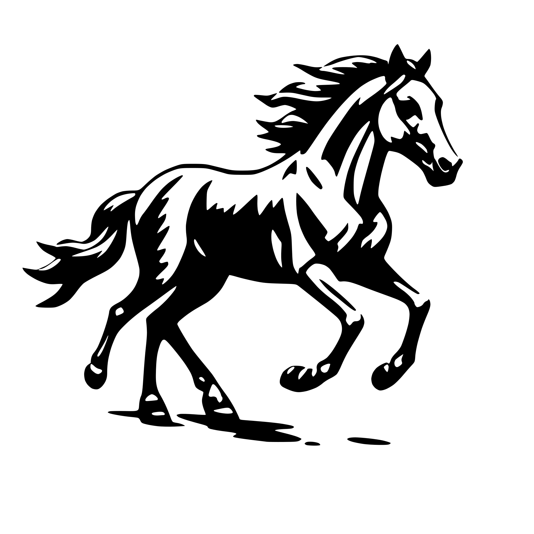 AI-generated SVG of 'running horse'