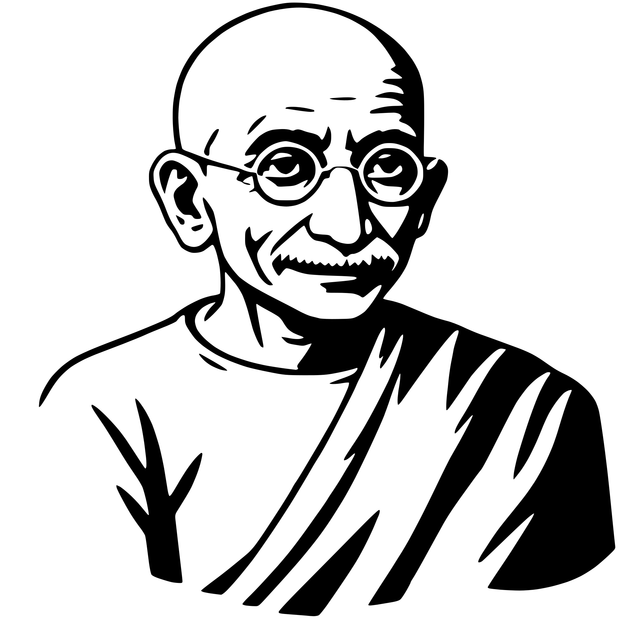 AI-generated SVG of 'mahatma gandhi'