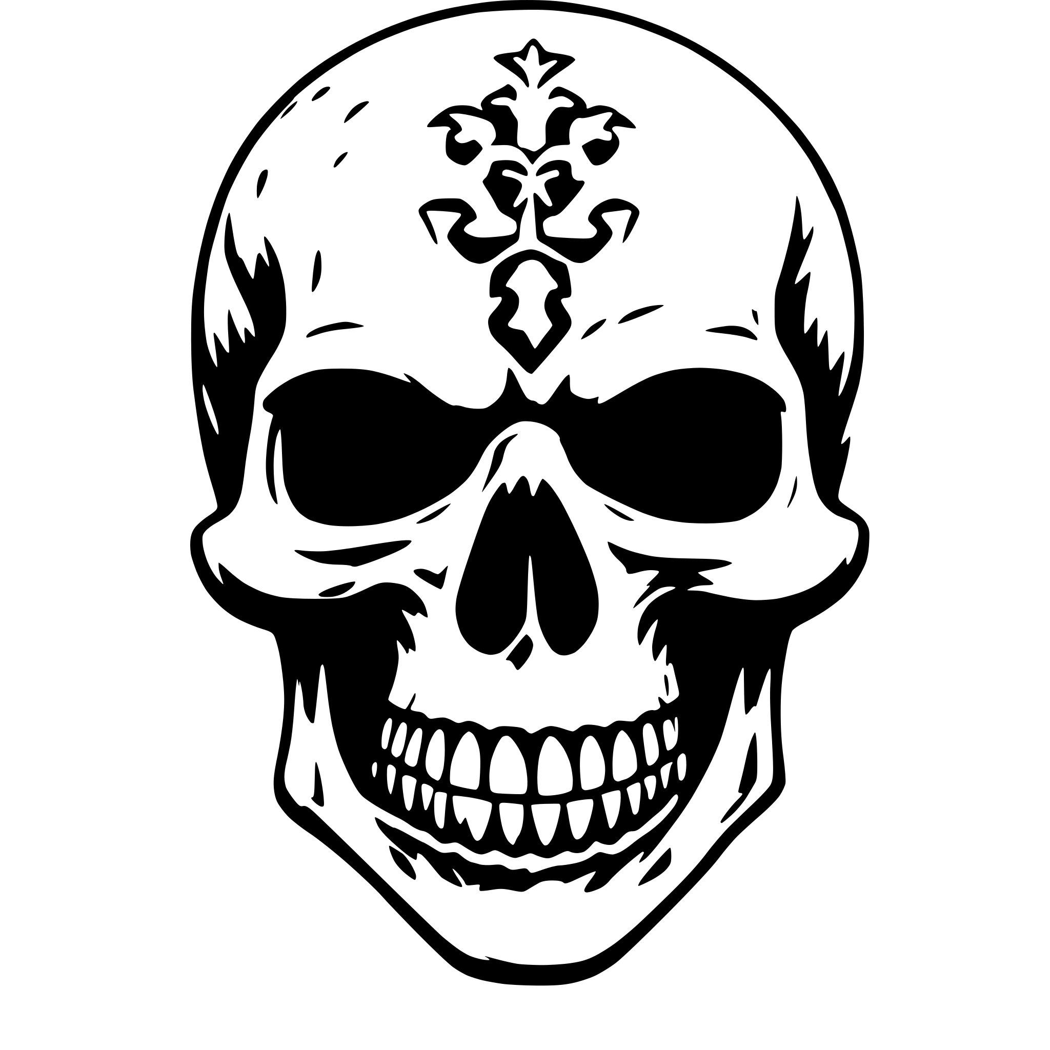 AI-generated SVG of 'angry skull'