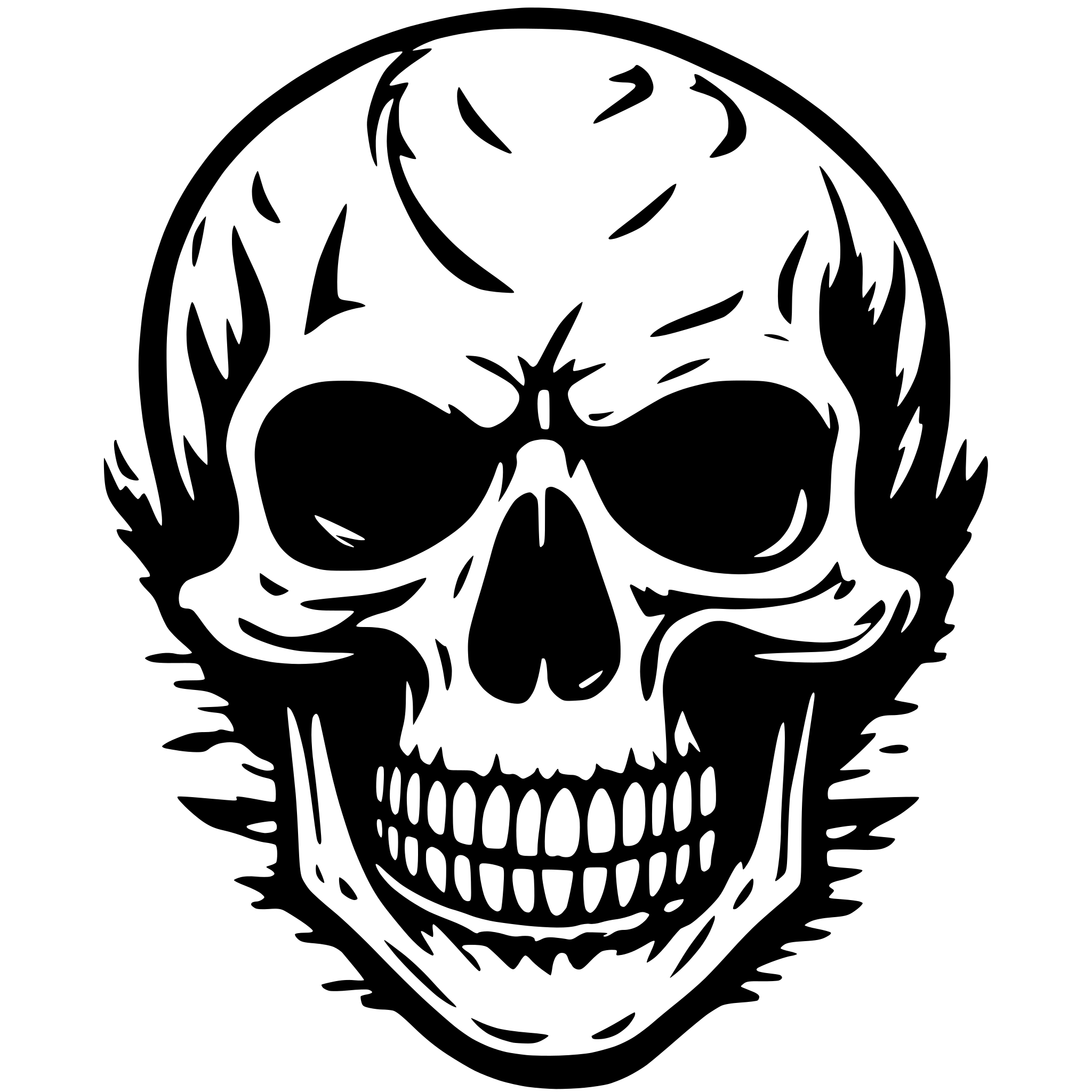 AI-generated SVG of a angry skull