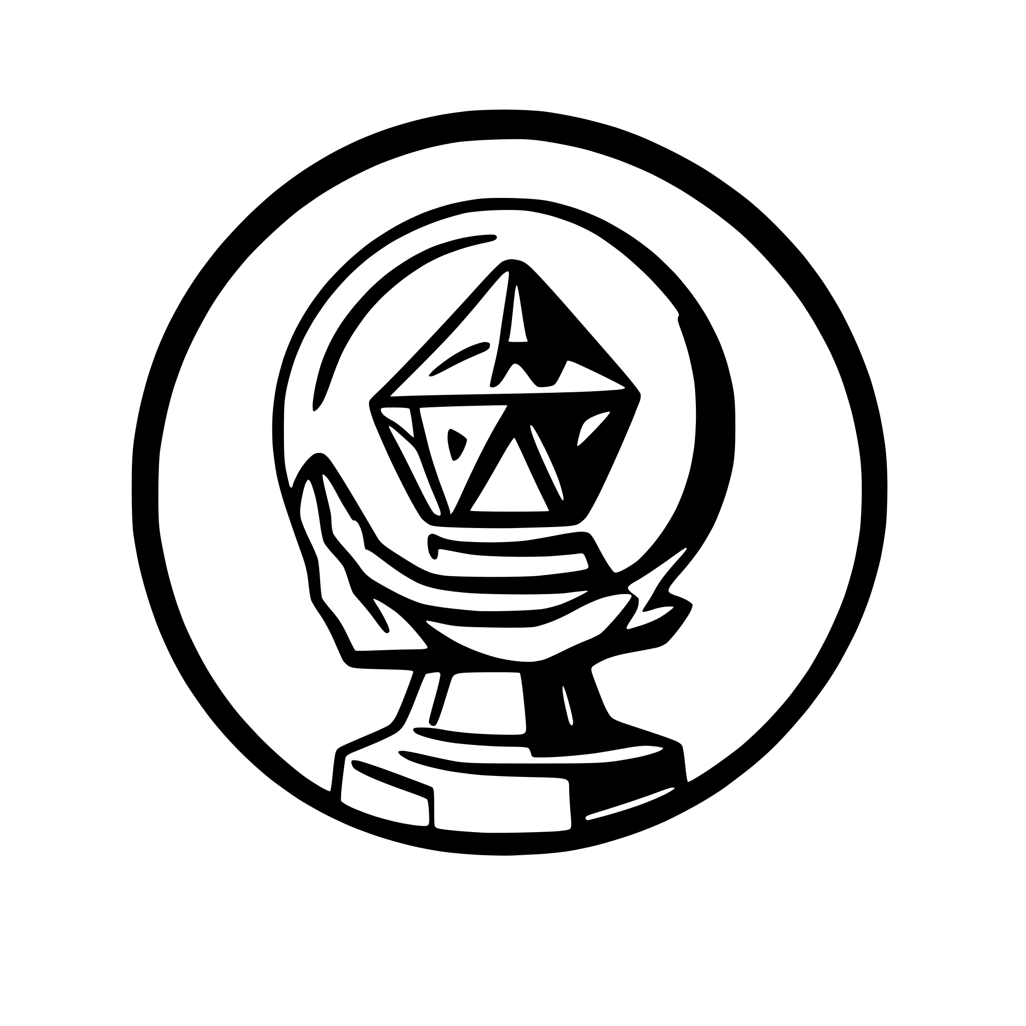 AI-generated SVG of a skinny robot fortune teller with crystal ball