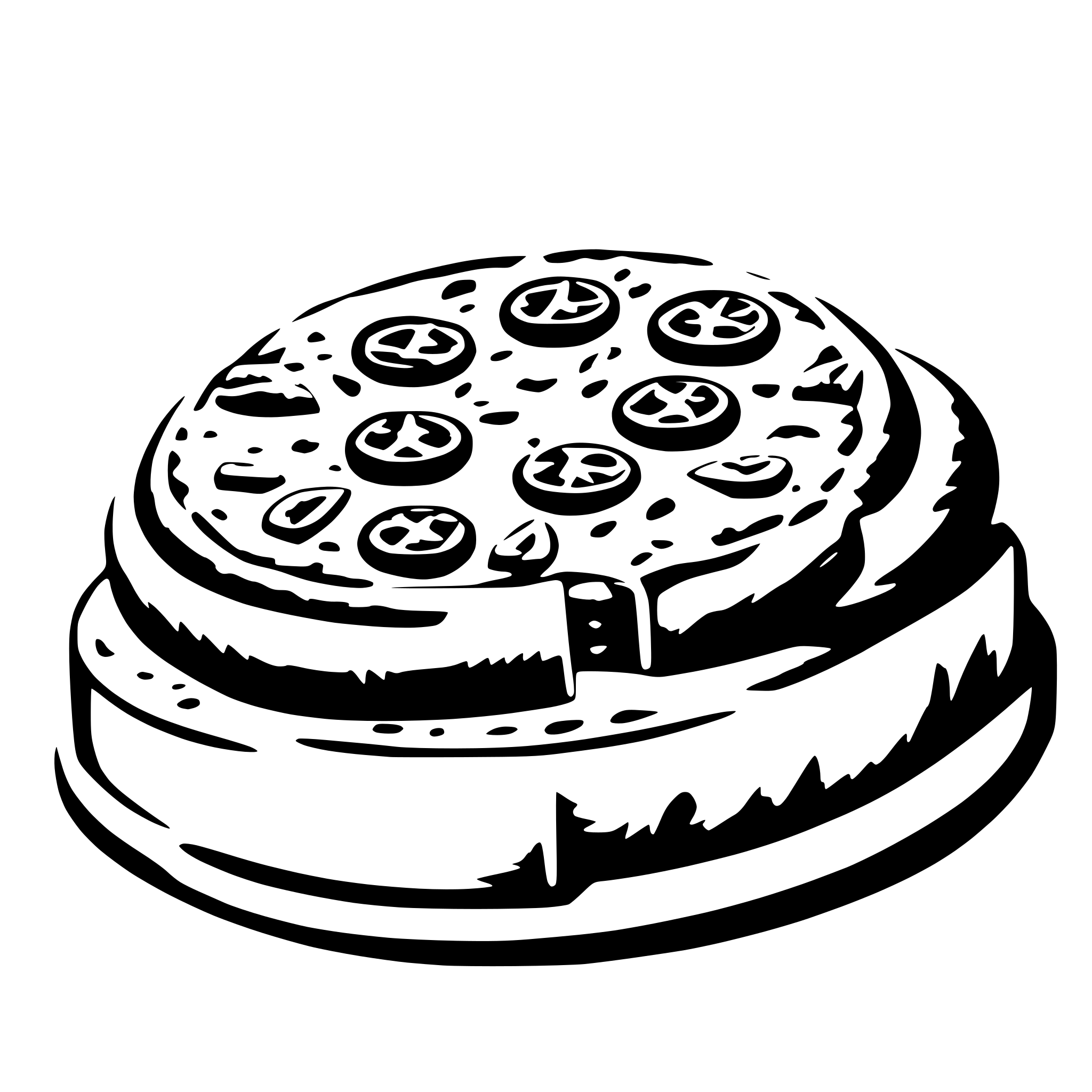 AI-generated SVG of 'pizza on a bagel in a pizza box with melting cheese'