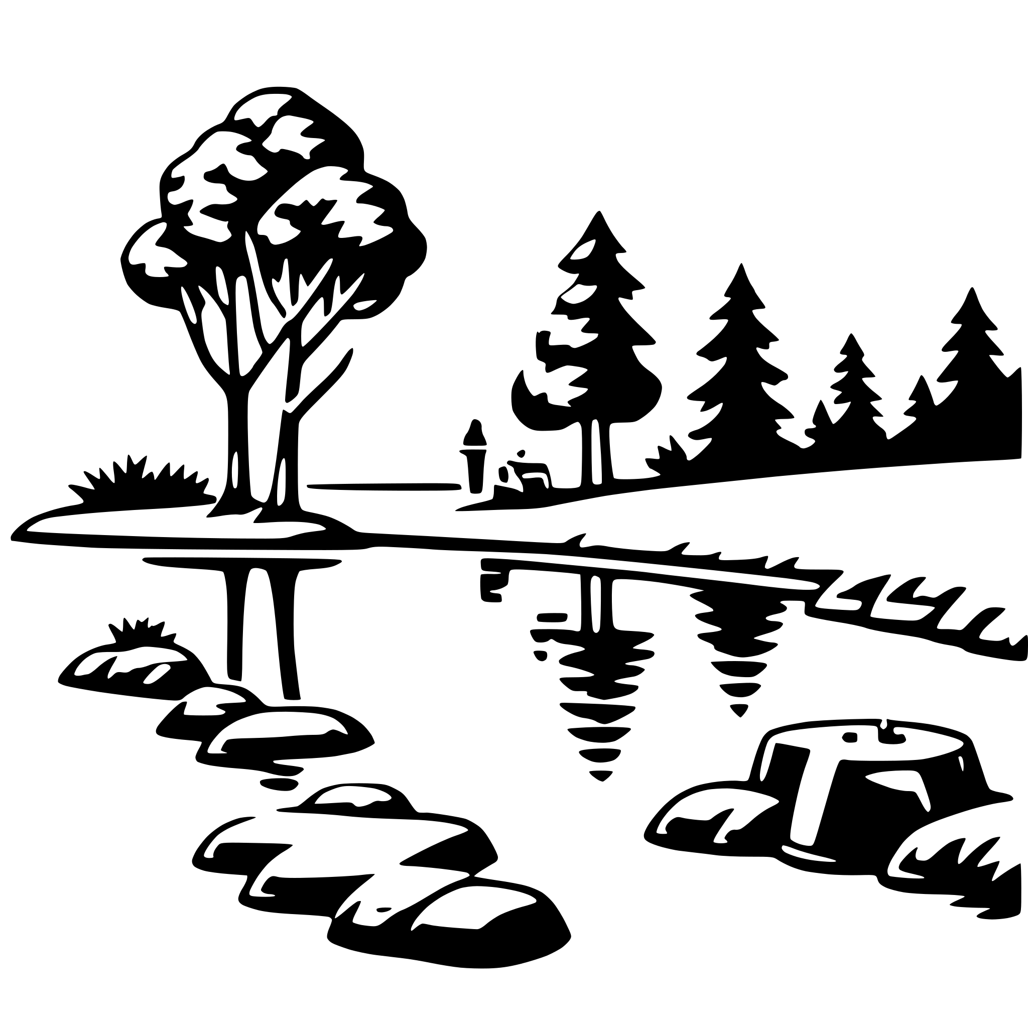 AI-generated SVG of 'river fishing camp'