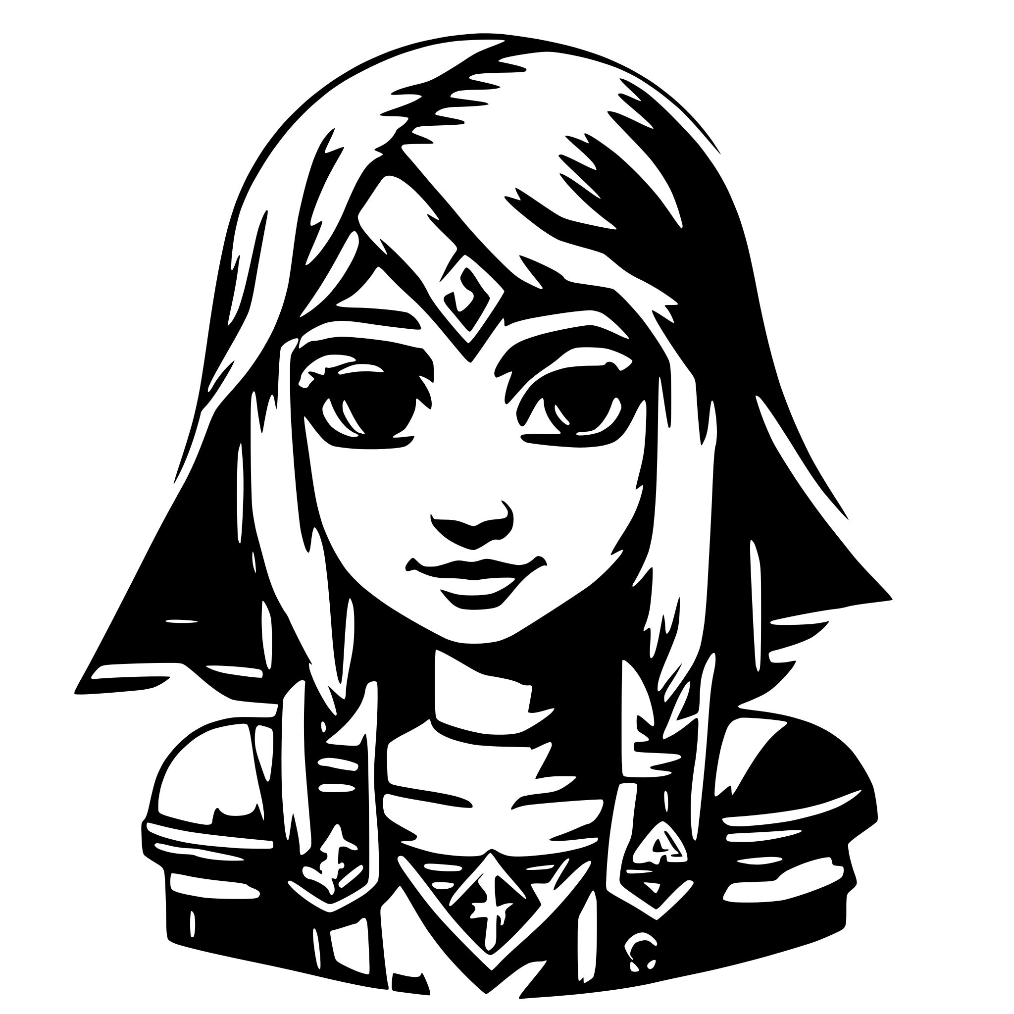 AI-generated SVG of 'zelda like character'