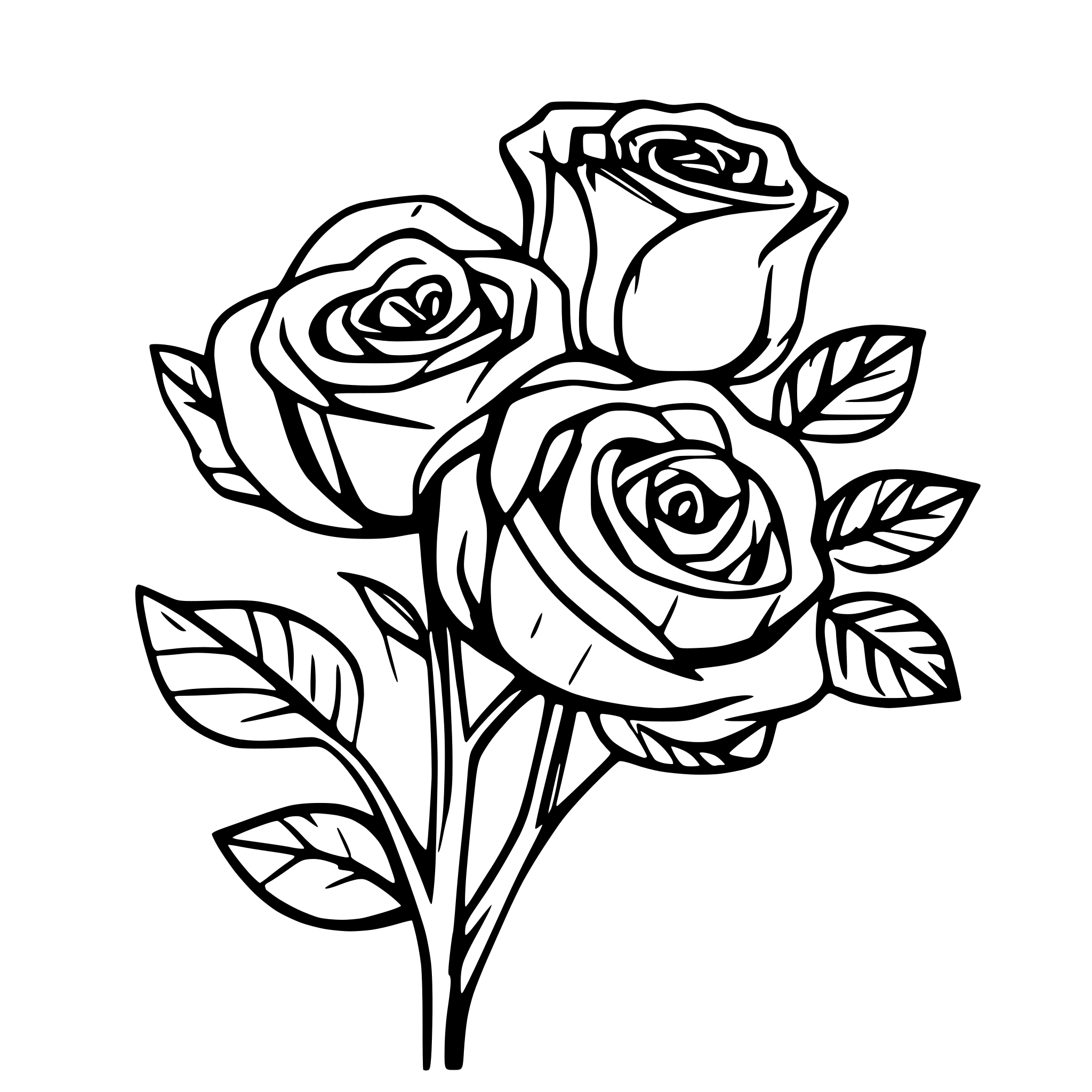 AI-generated SVG of a Rose bouquet, no background