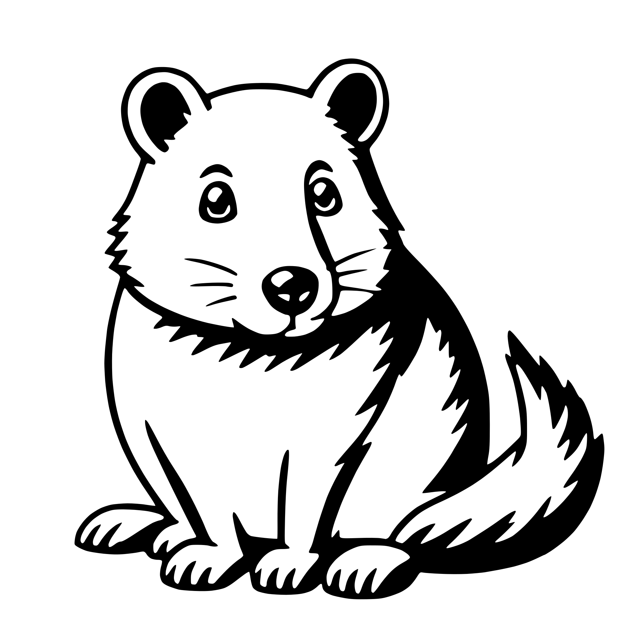 AI-generated SVG of 'quokka with quill'