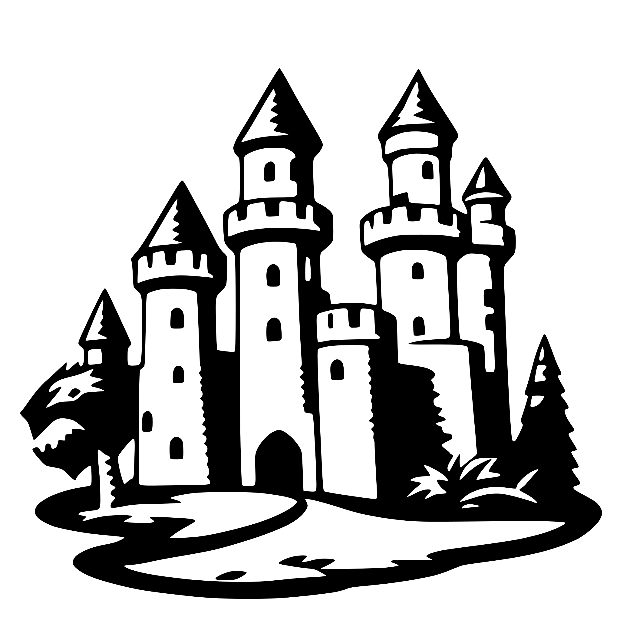 AI-generated SVG of 'castle and dragon'