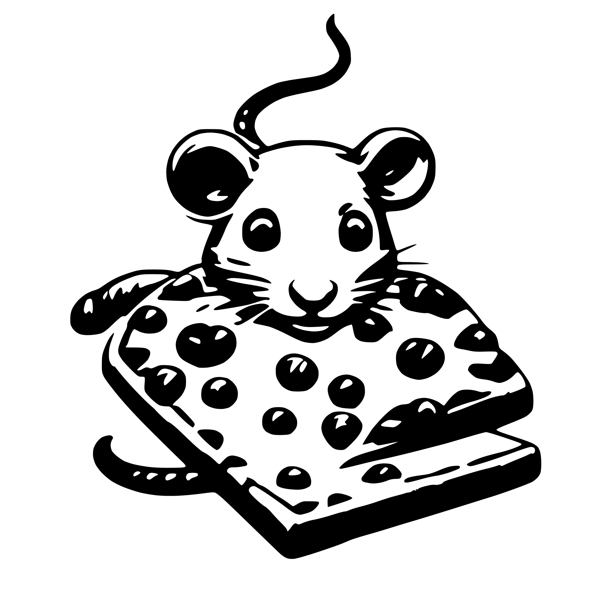 AI-generated SVG of a pizza slice rat