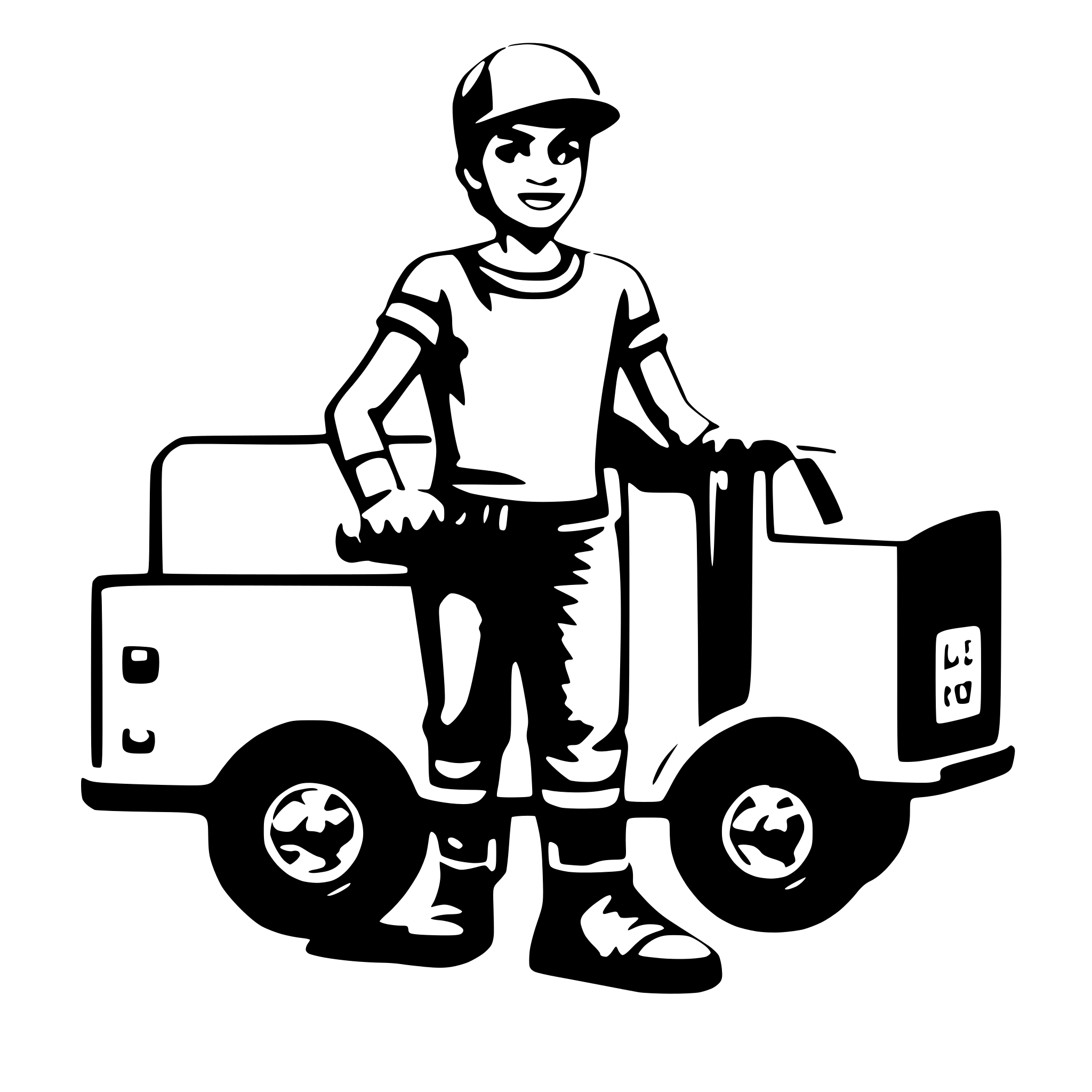 AI-generated SVG of a delivery boy