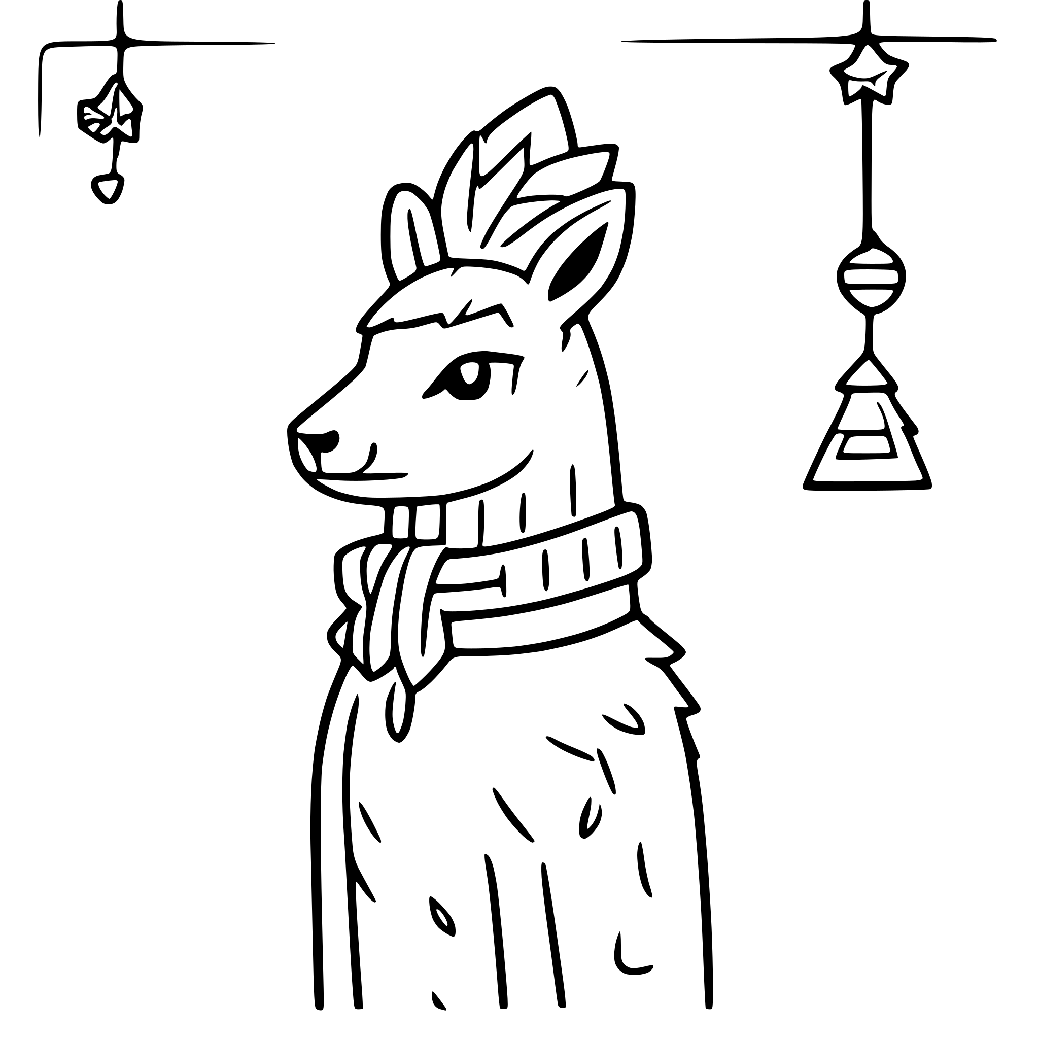 AI-generated SVG of a christmas vibe lama
