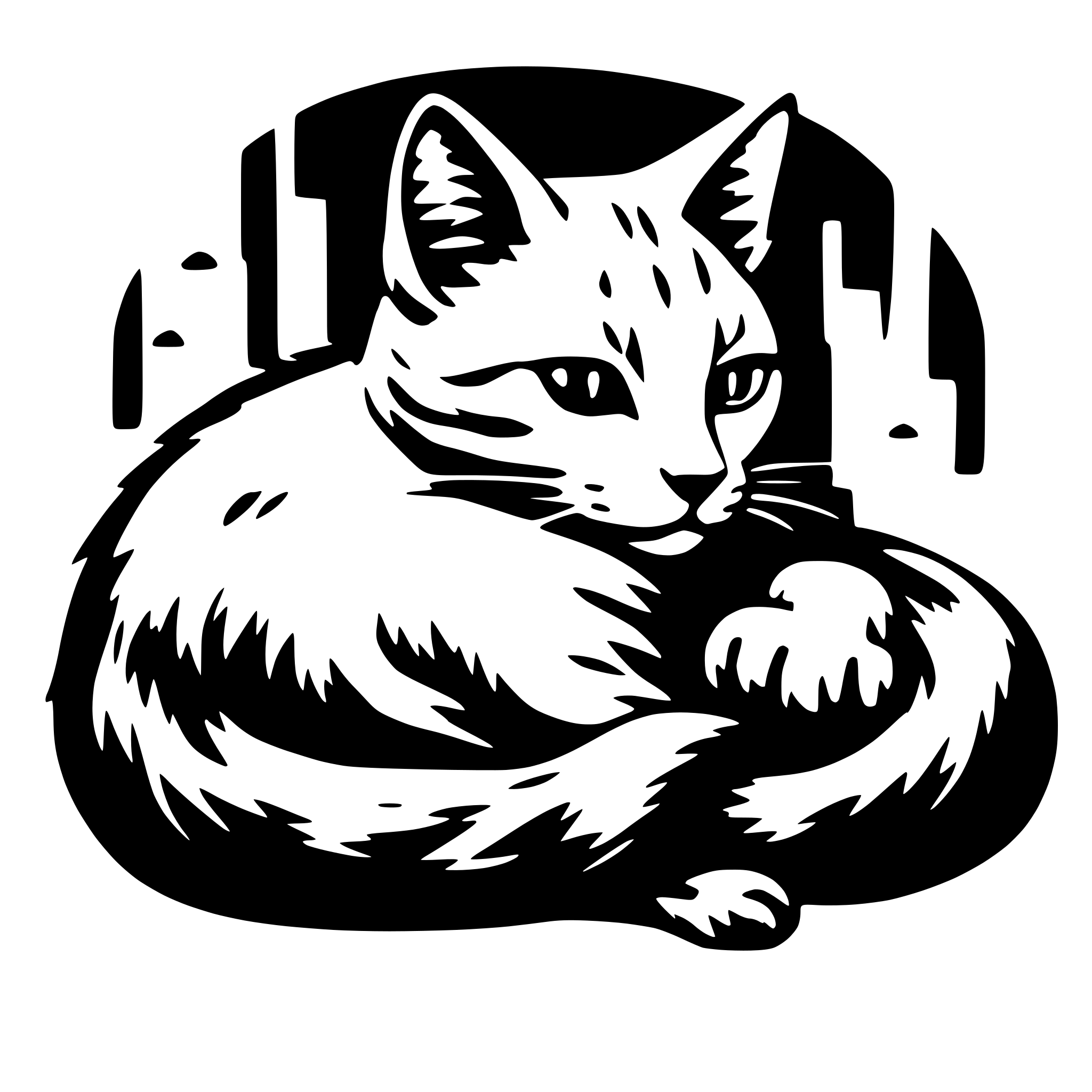 AI-generated SVG of 'charming kitty sleeping'