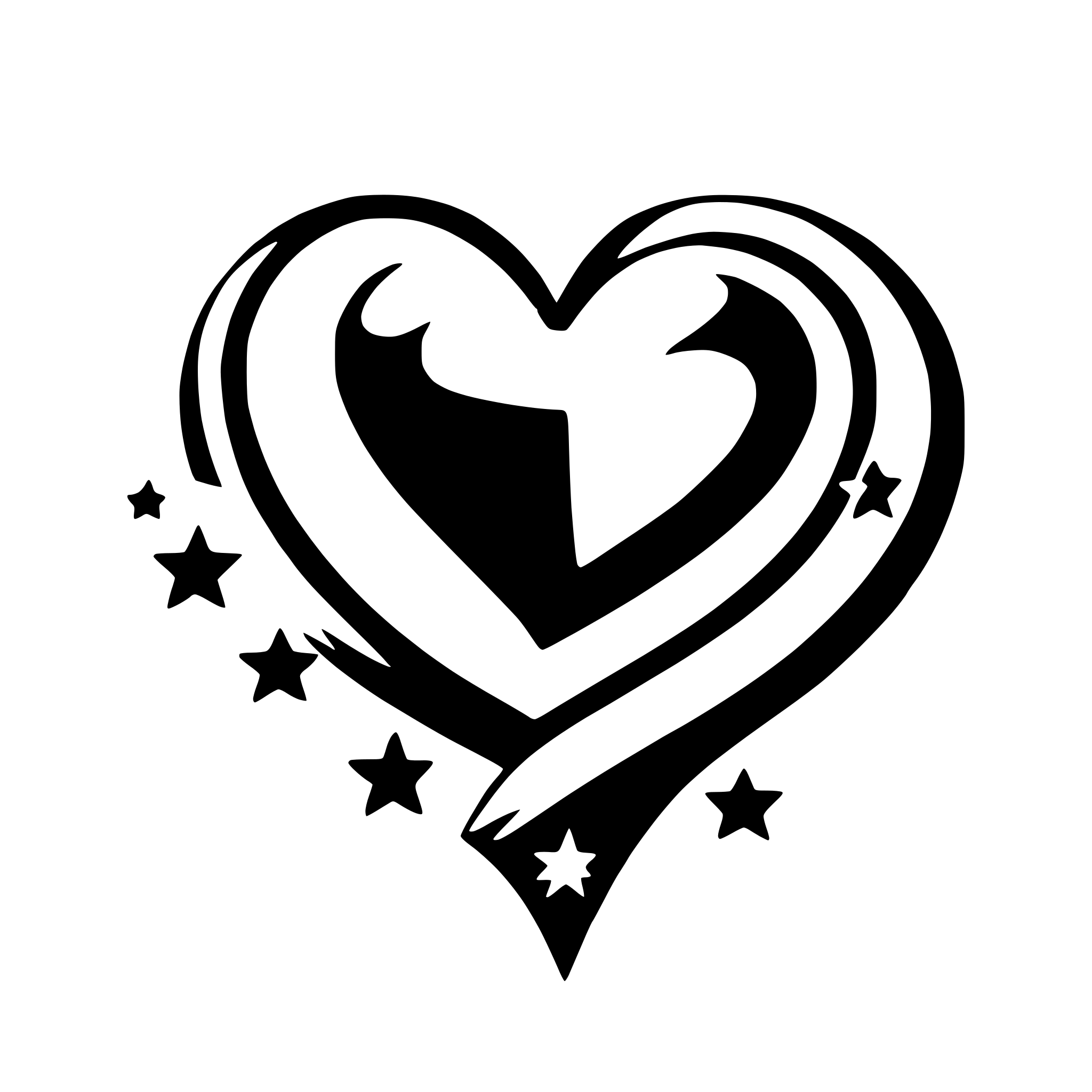 AI-generated SVG of 'heart-shaped stars'