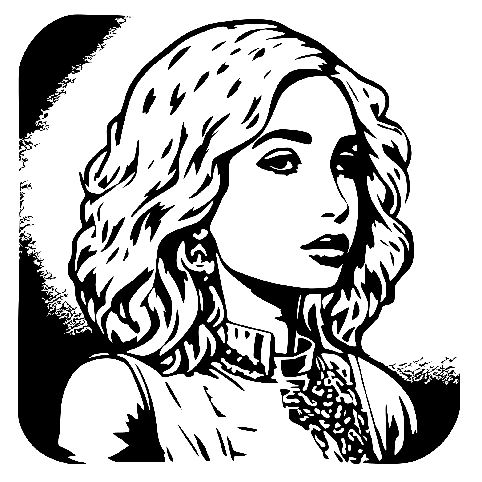 AI-generated SVG of a YOUNG BLOND GIRL METISSE EUROPEAN AND AFRICAN