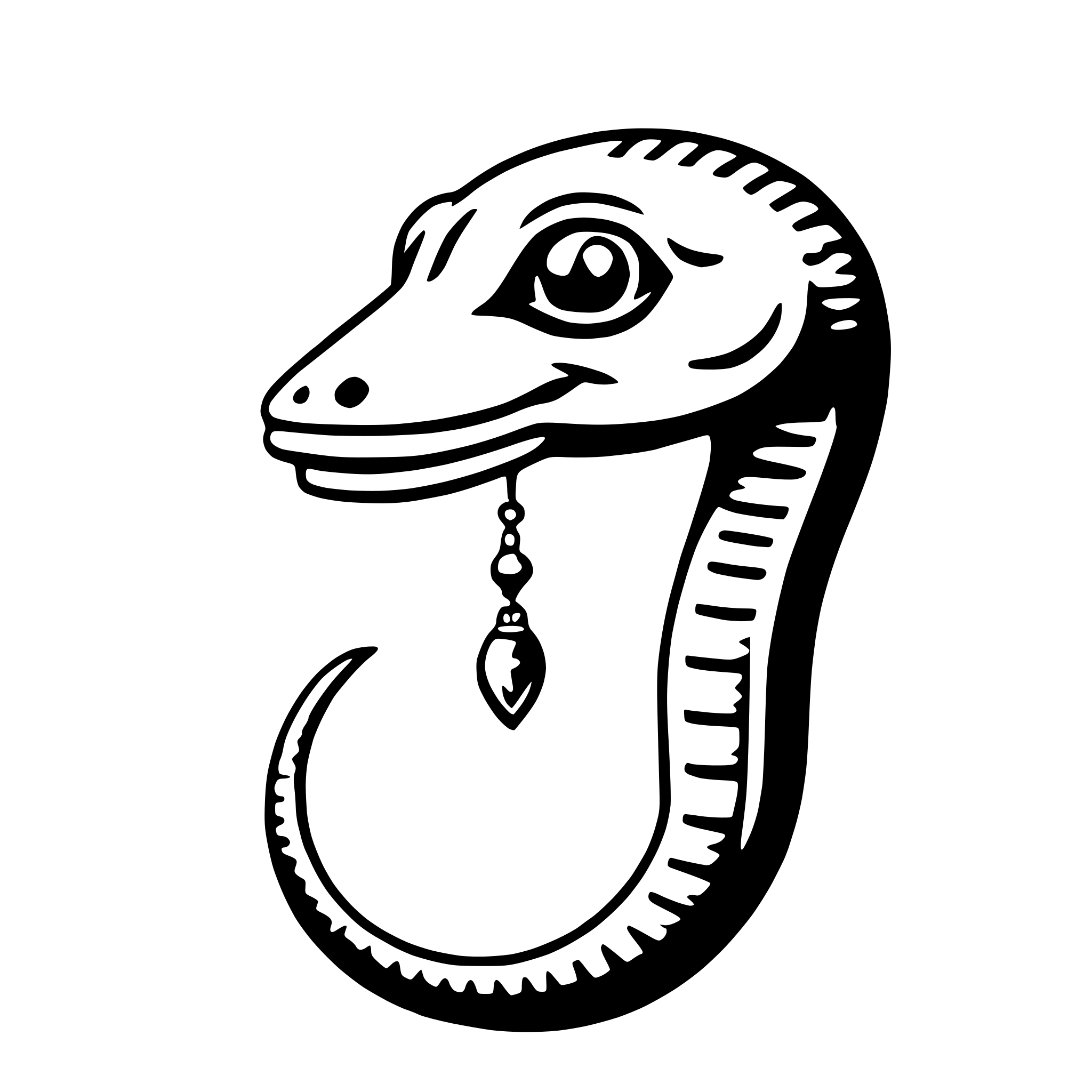 AI-generated SVG of a eel with earrings