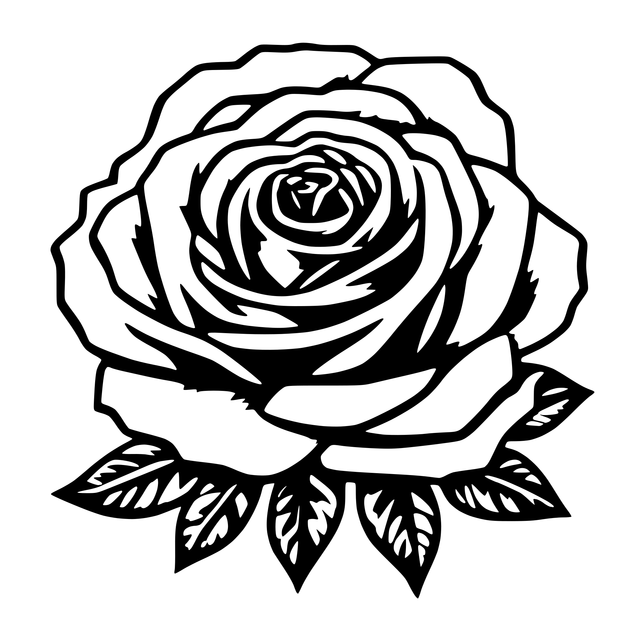 AI-generated SVG of 'Head of a rose'