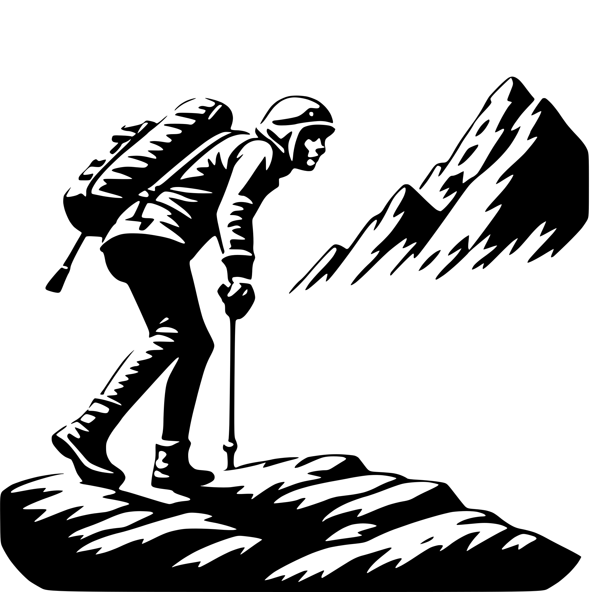 AI-generated SVG of a mountain climber silhouette