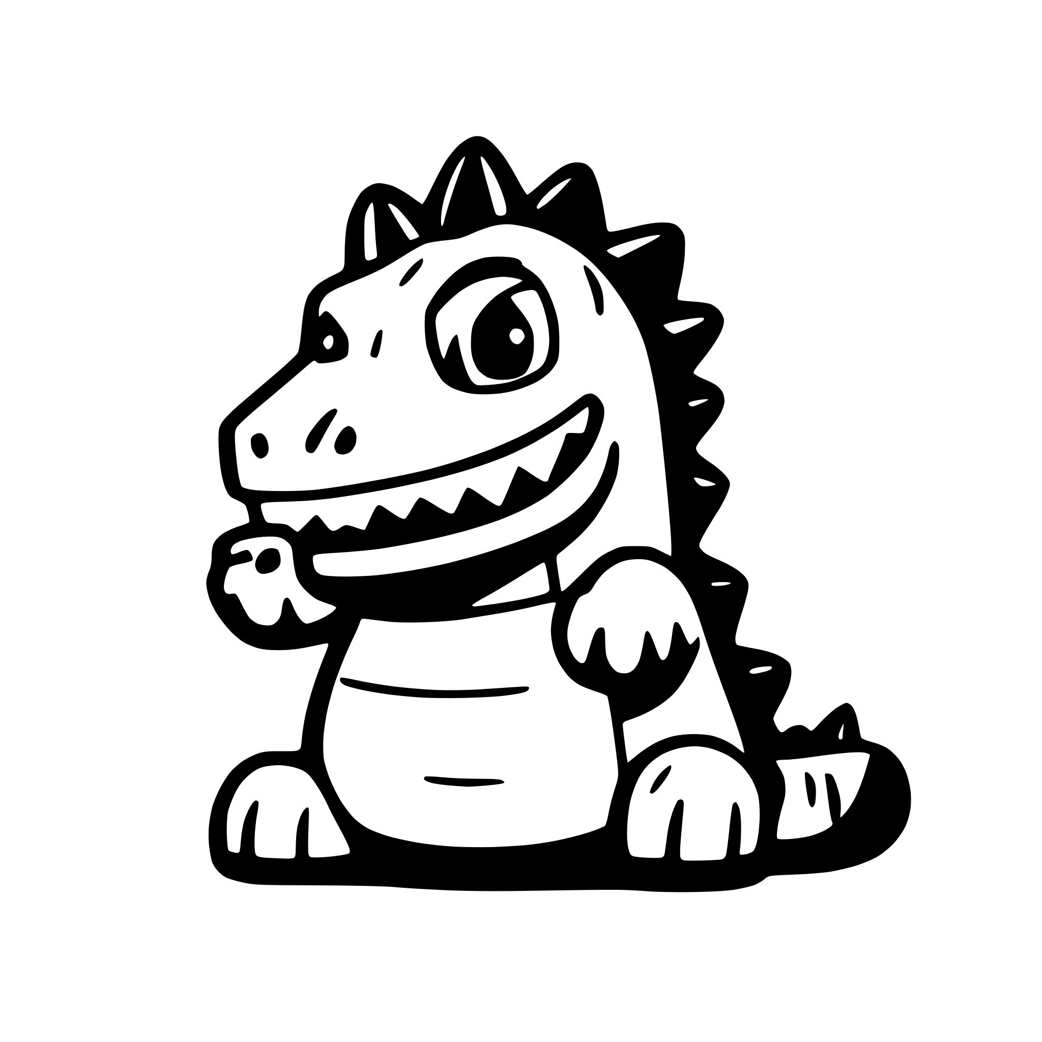 AI-generated SVG of a balloon animal godzilla