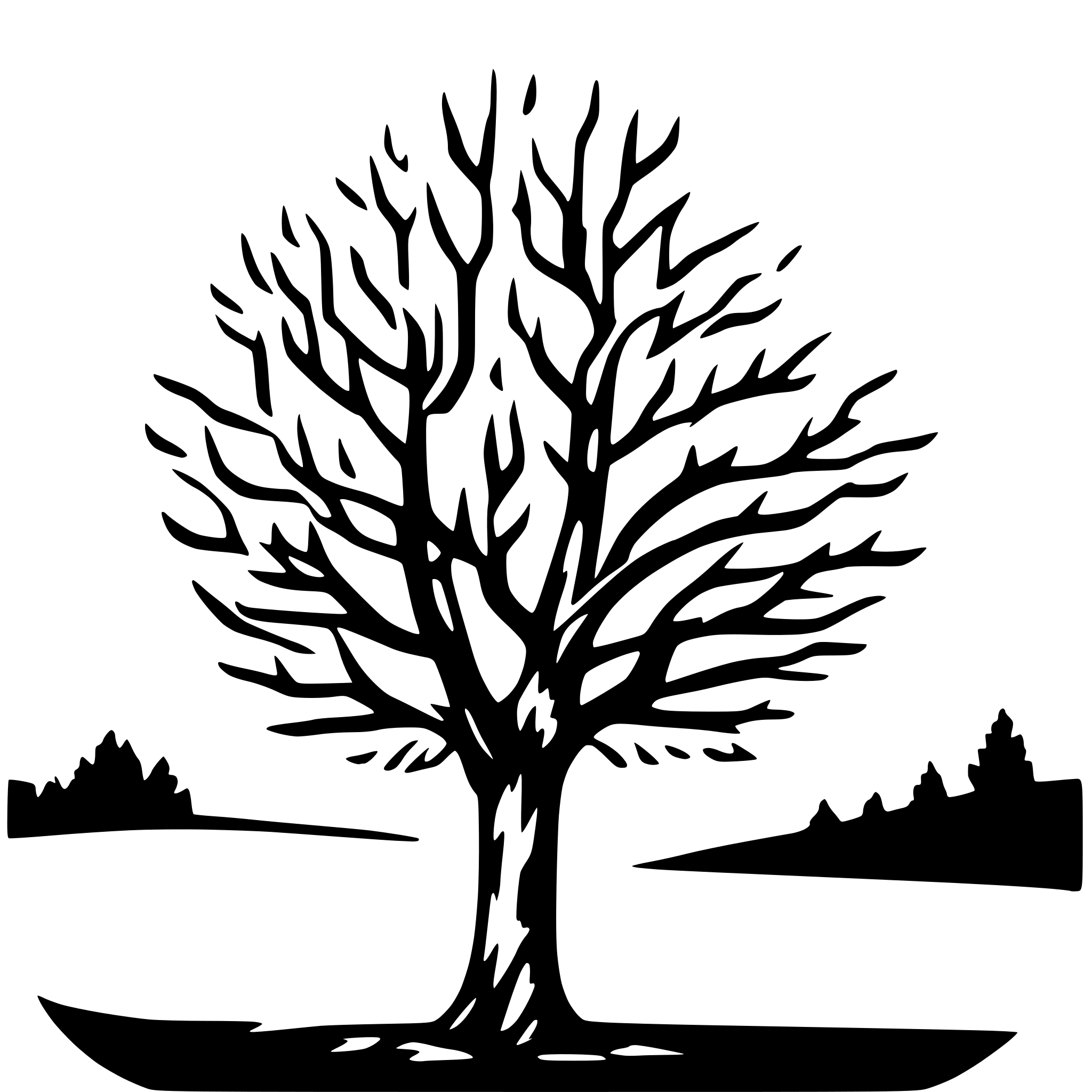 AI-generated SVG of a single fall tree without leaves