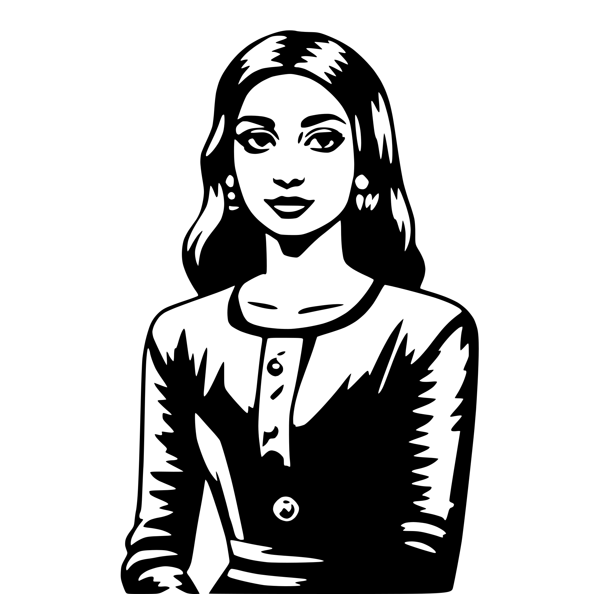 AI-generated SVG of 'девушка улибается'