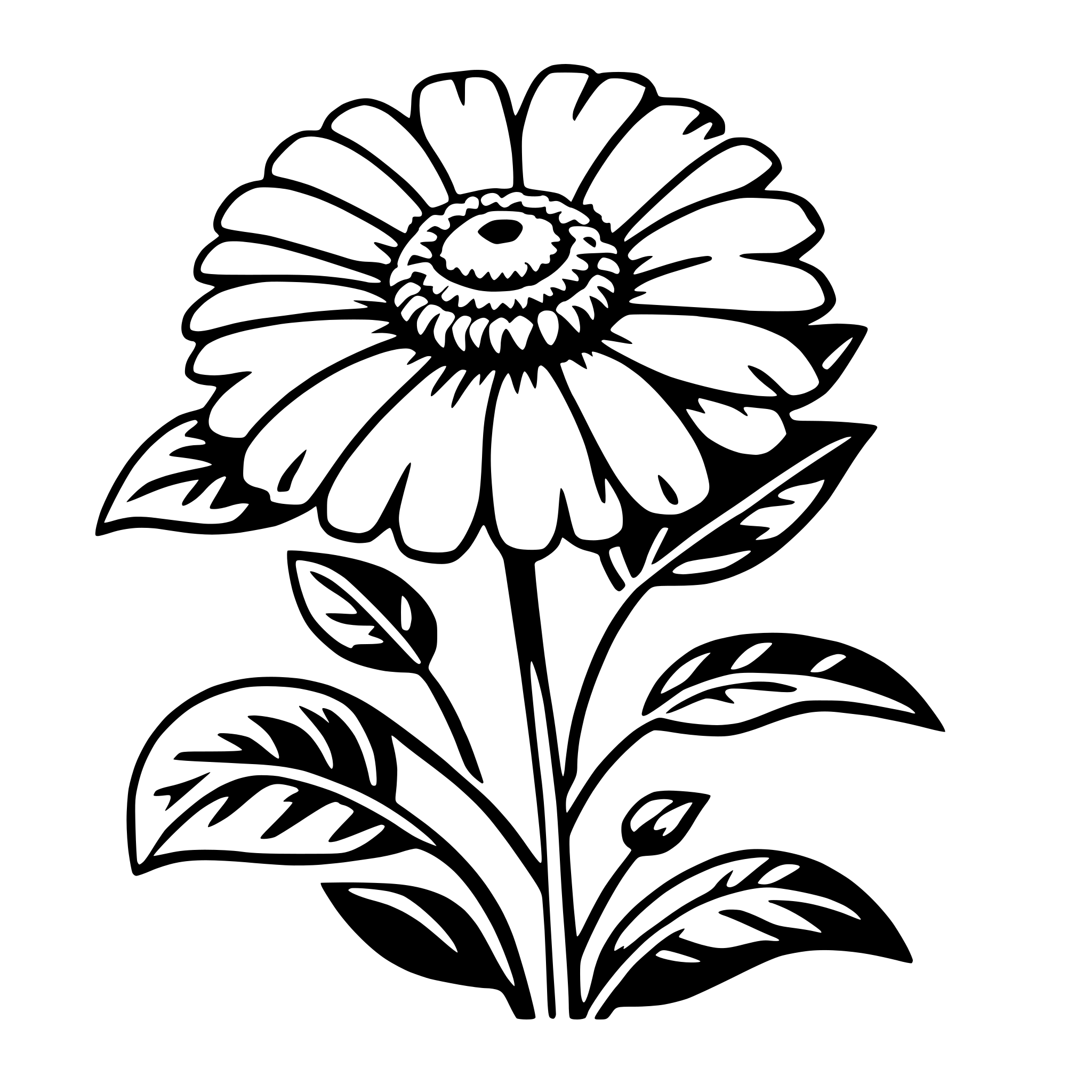 AI-generated SVG of a zinnia