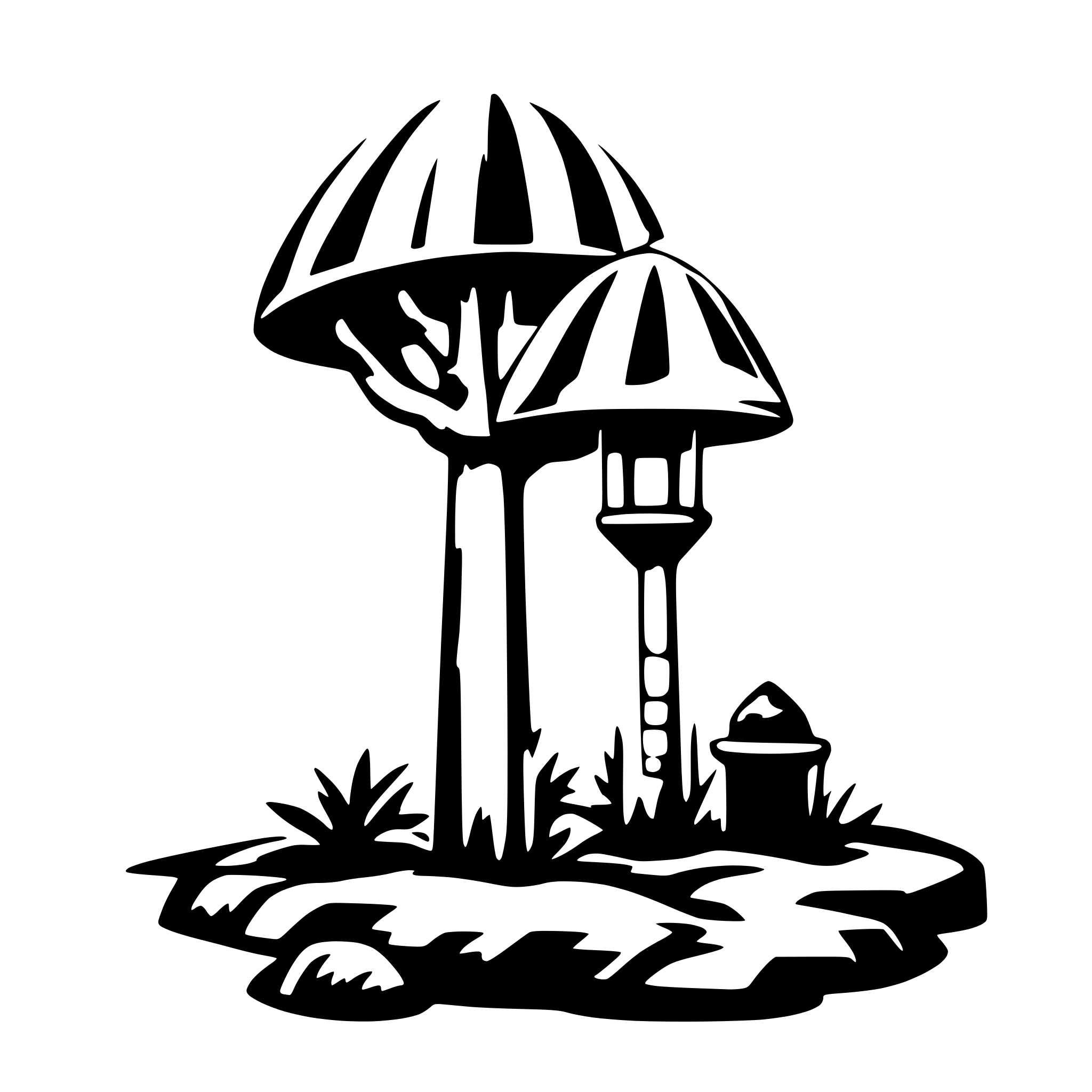 AI-generated SVG of '2d simple black Kohte'