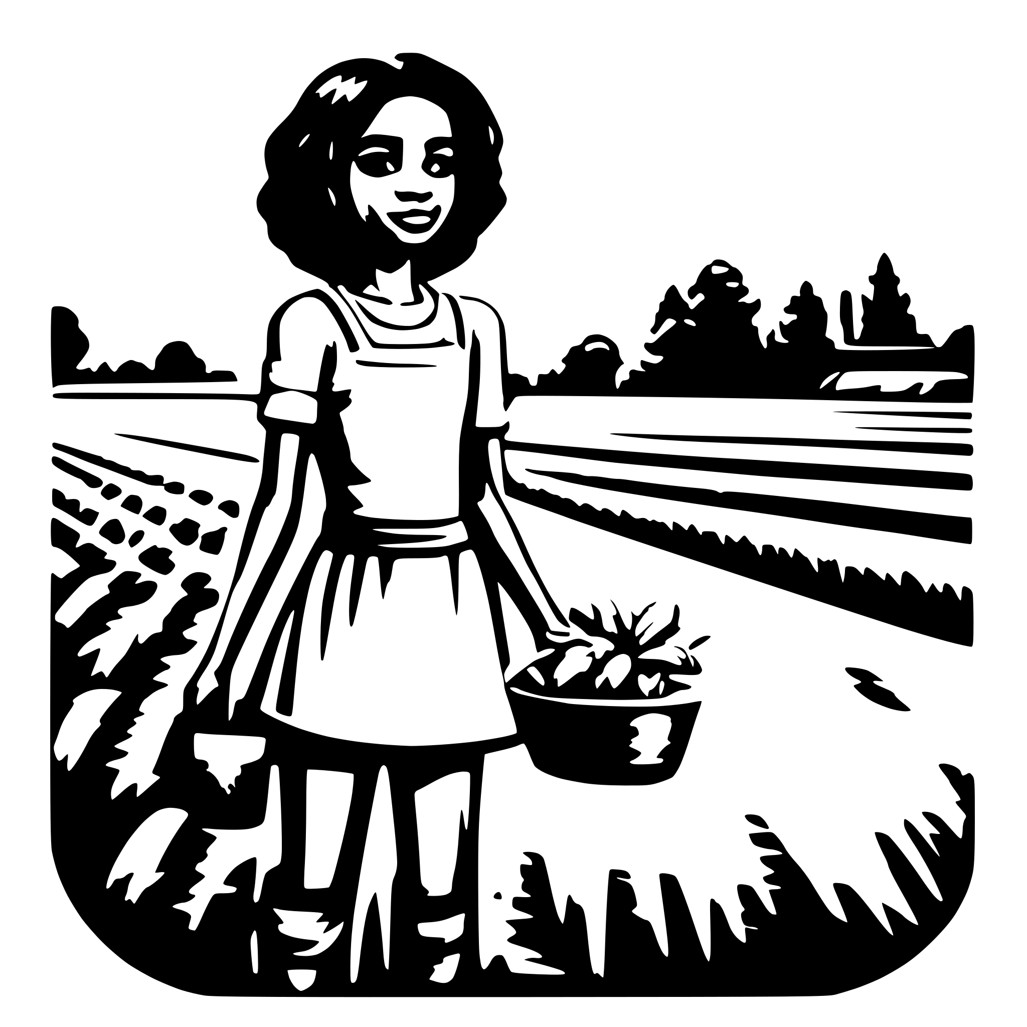 AI-generated SVG of 'farming and black girl'