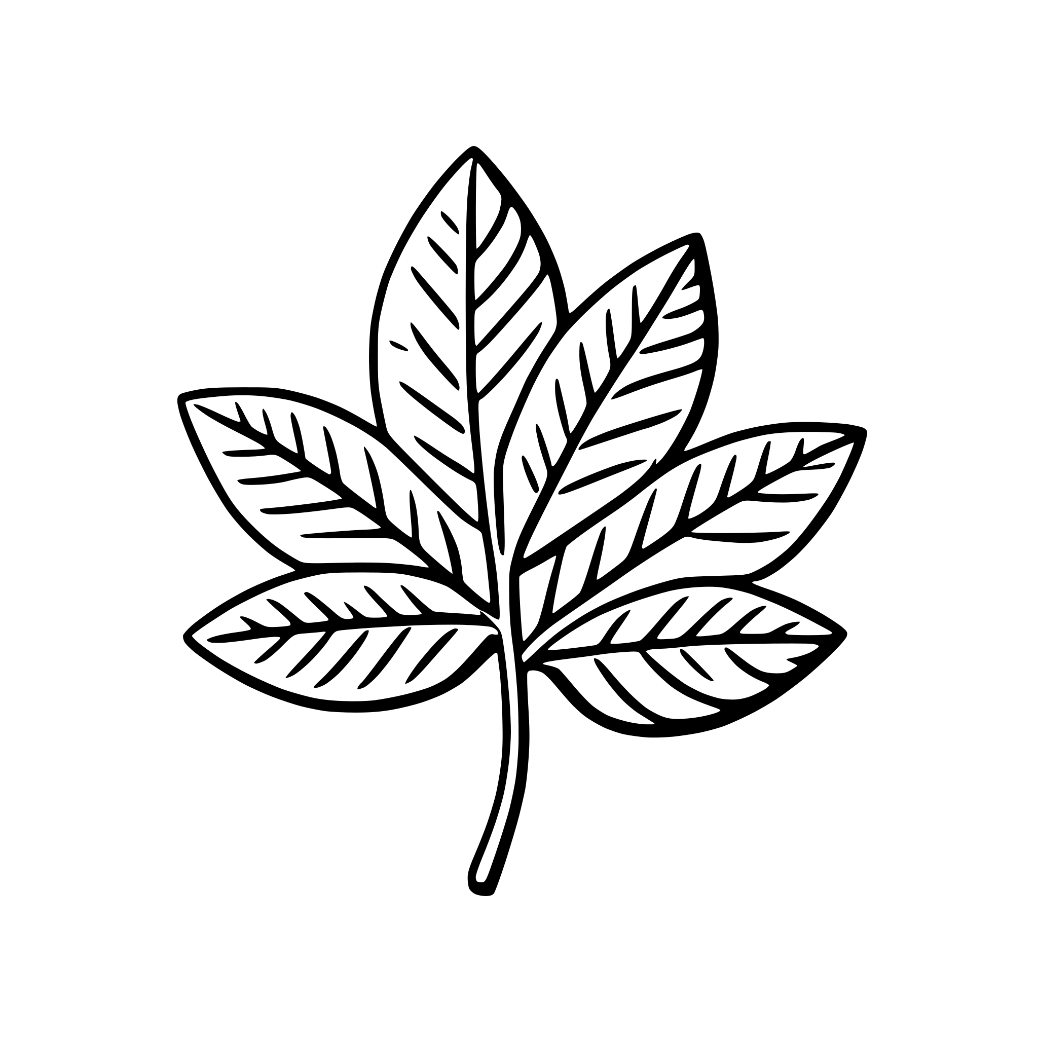 AI-generated SVG of a hickory leaf
