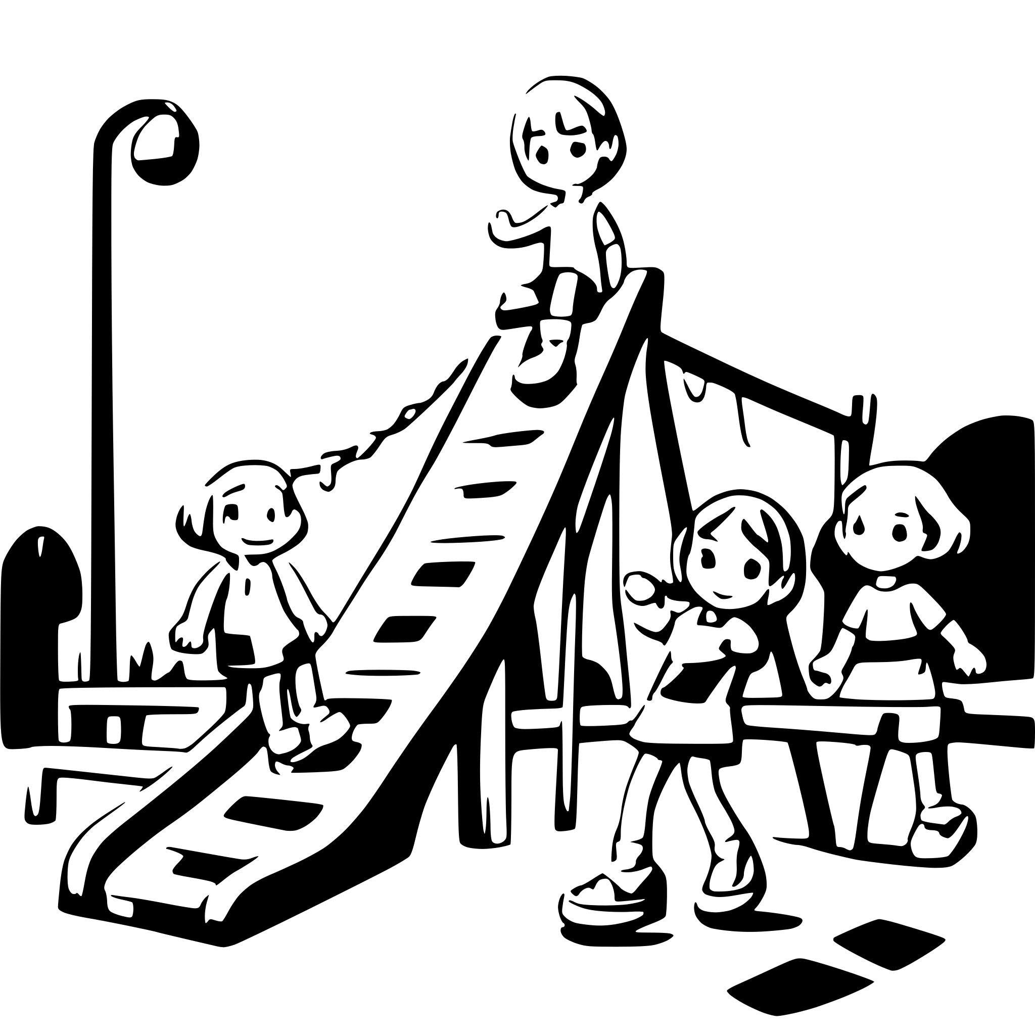AI-generated SVG of a 10 children playing on a playground