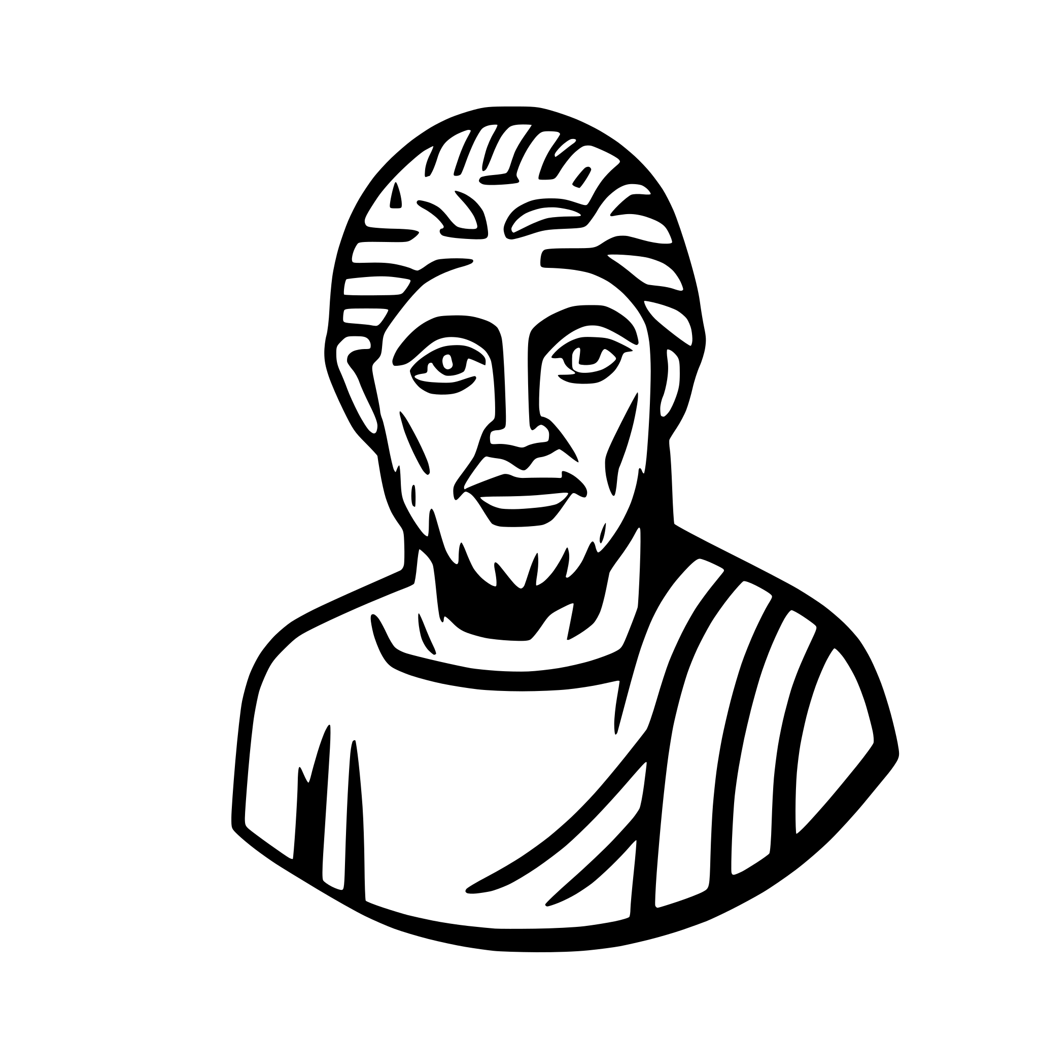 AI-generated SVG of 'demosthenes face'
