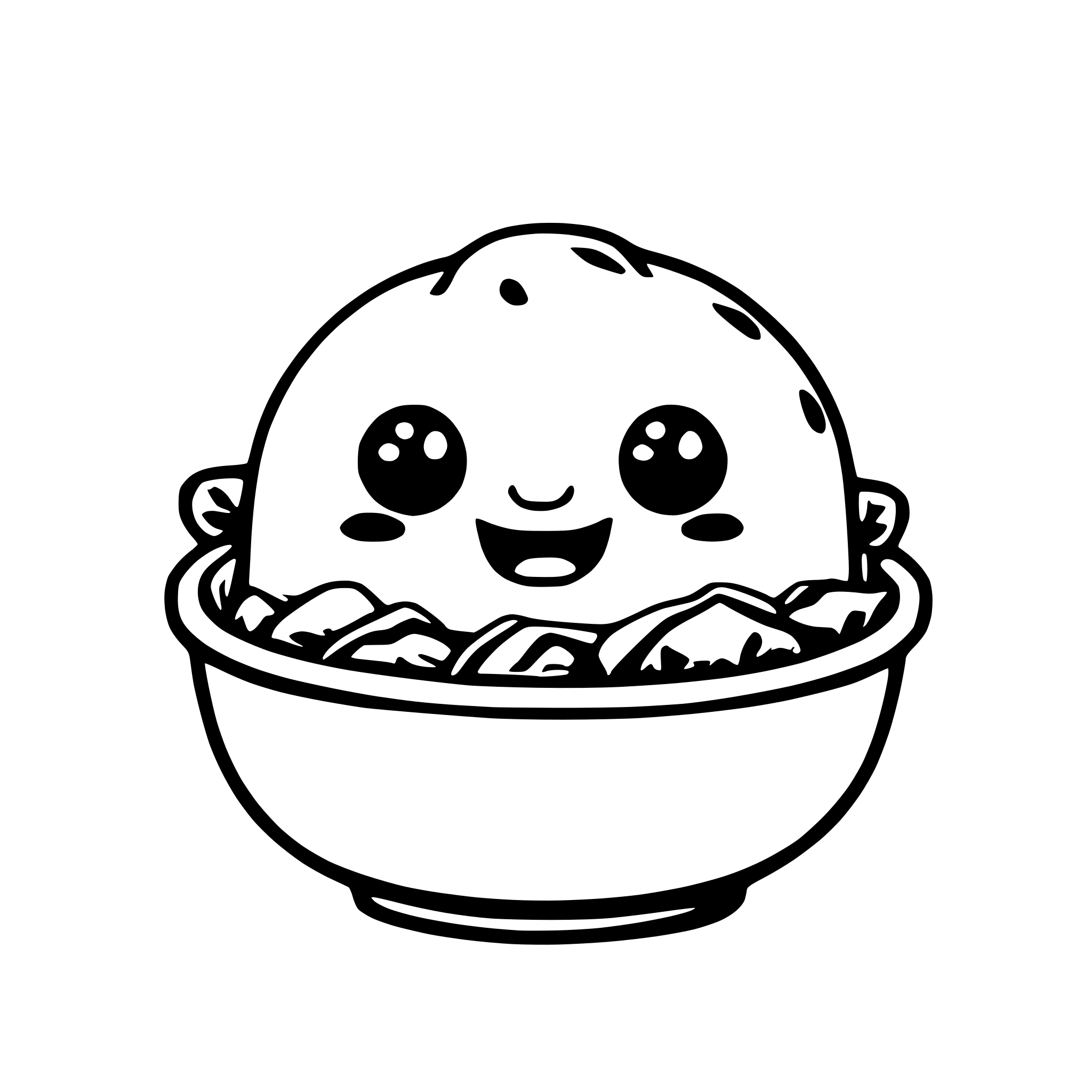 AI-generated SVG of 'kawaii soup dumpling smiling'