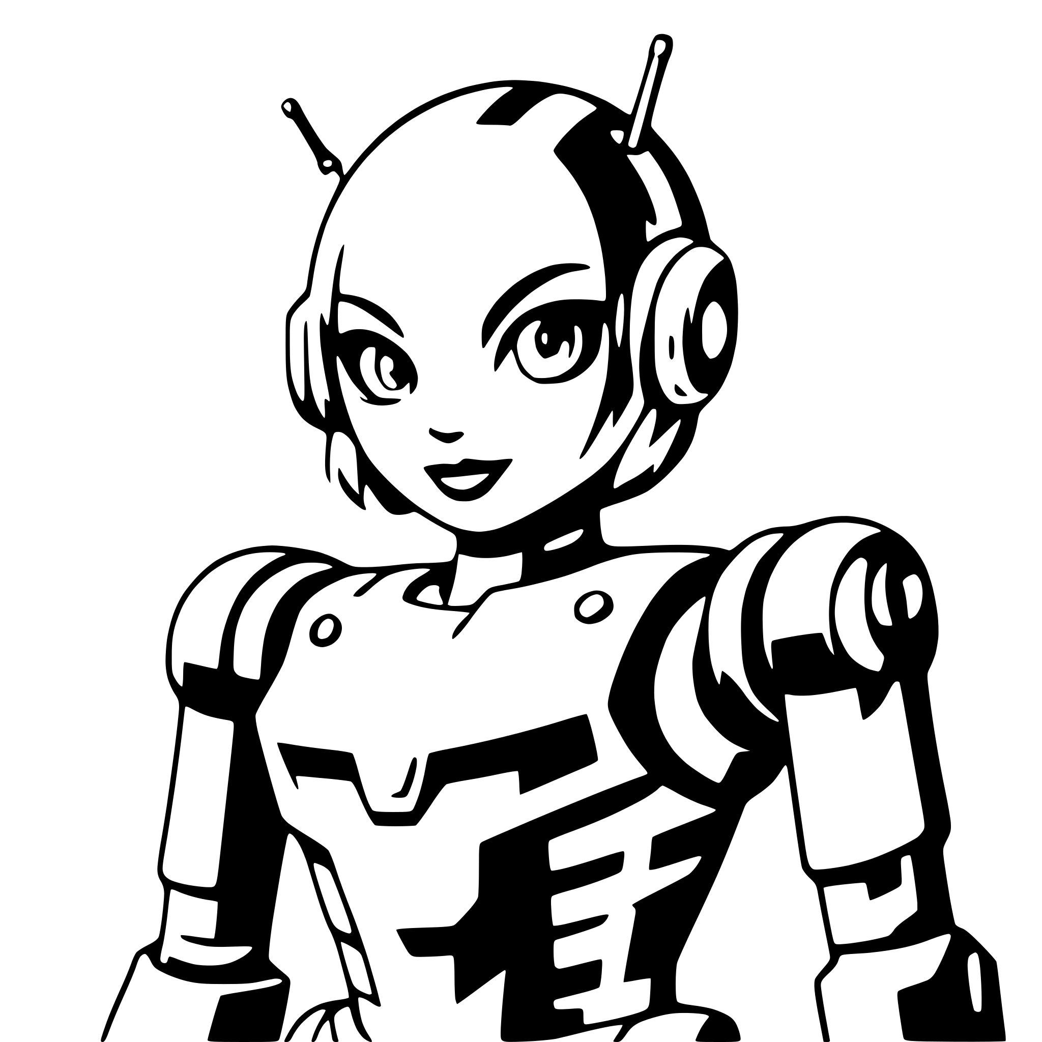AI-generated SVG of 'robot with glowing eyes'