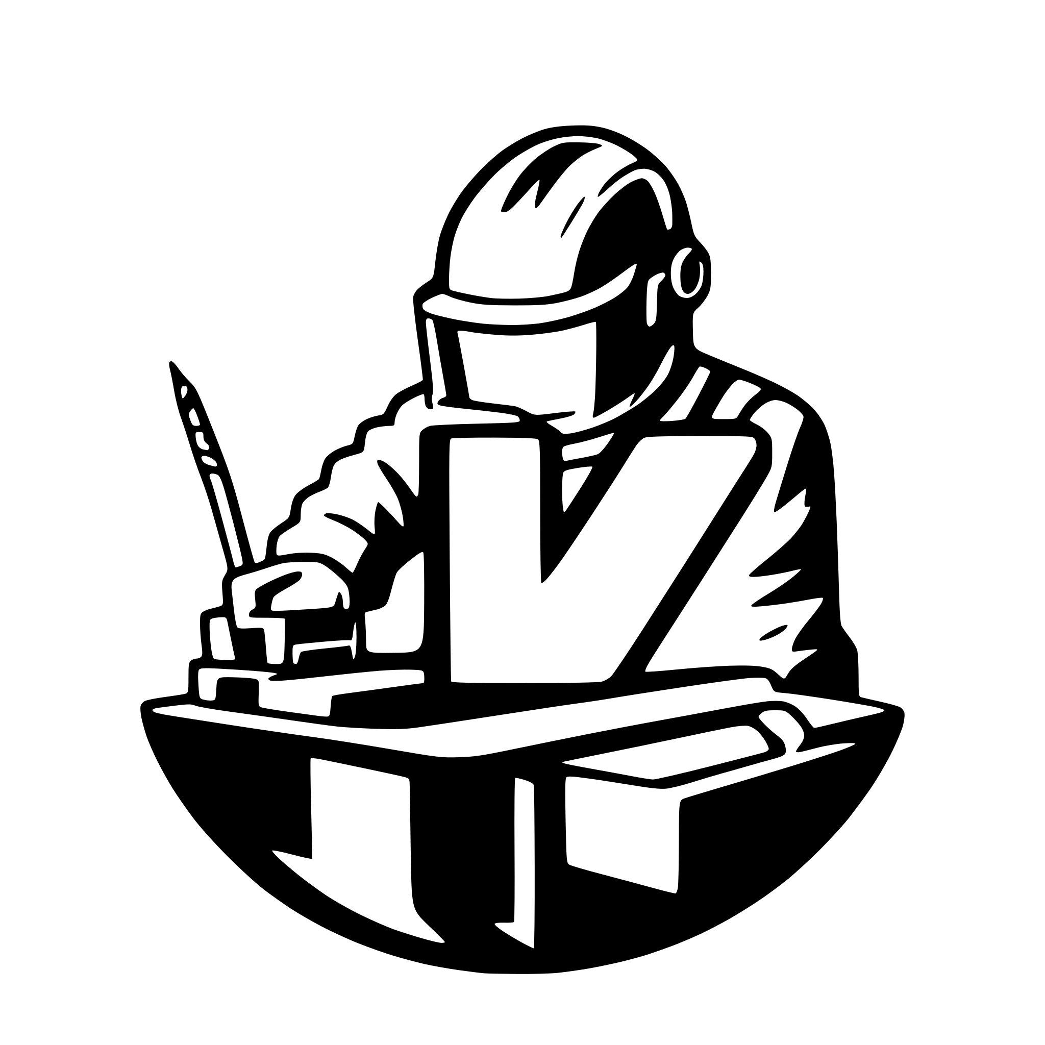 AI-generated SVG of 'Welder welding the letters JV'