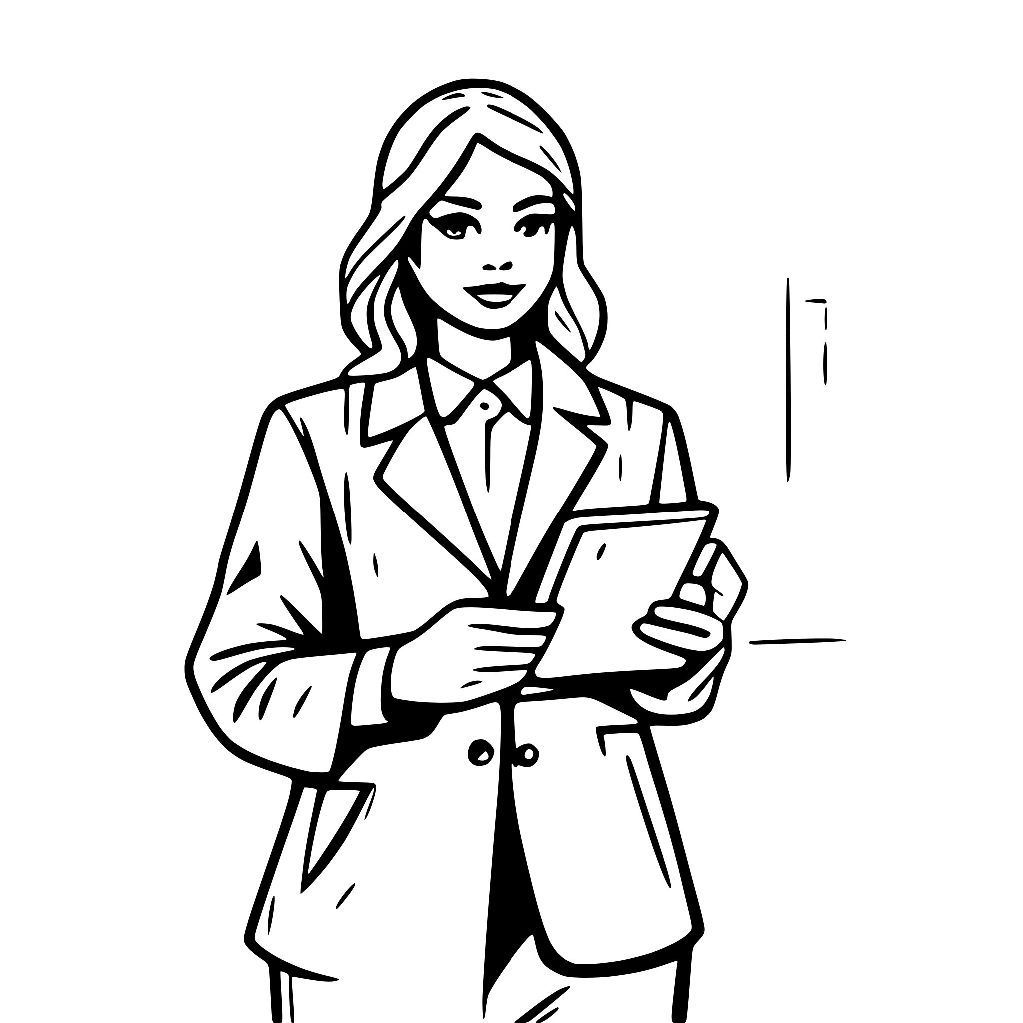 AI-generated SVG of a Color illustration of a productive professional on site, standing with mobile phone screen with time tracking app on it.