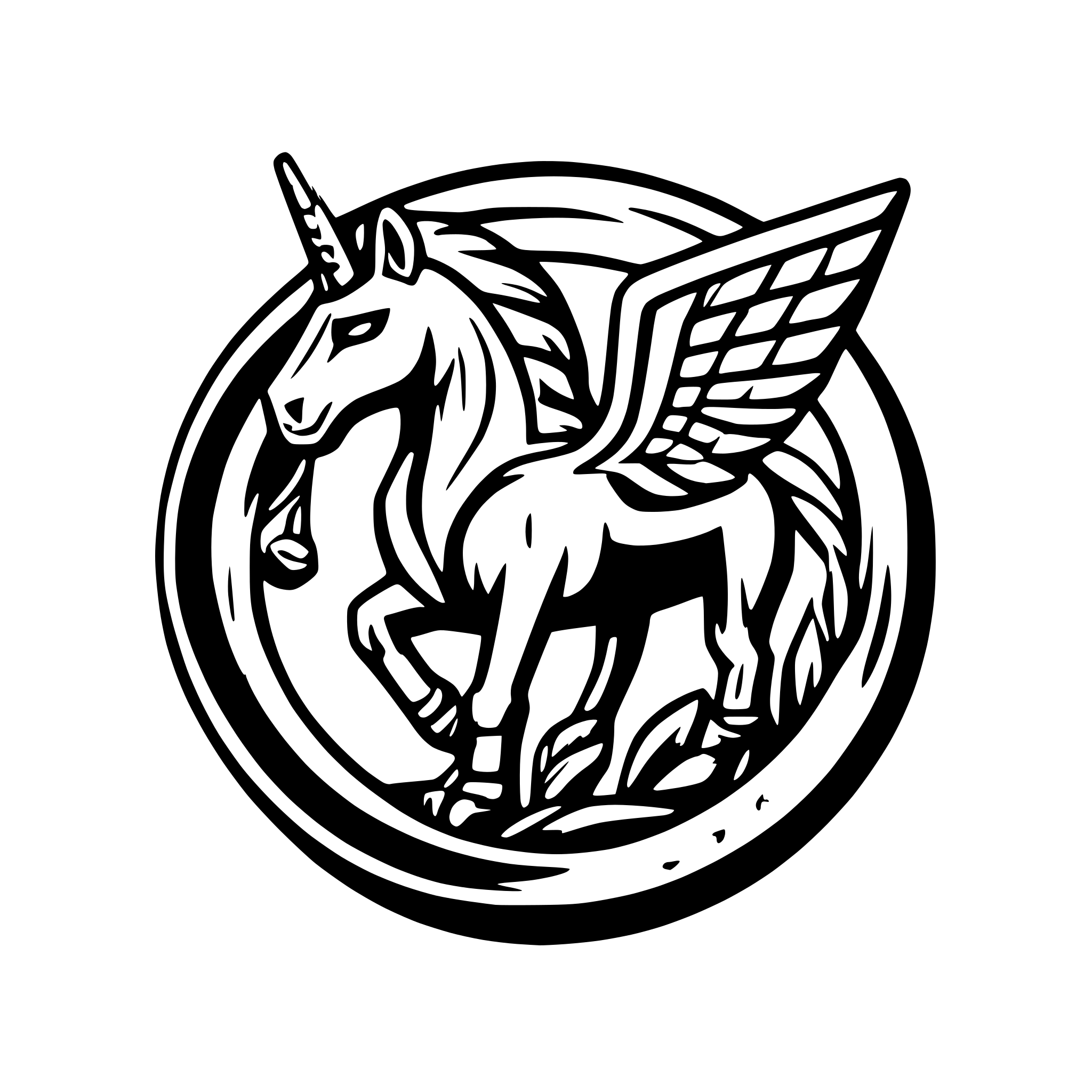 AI-generated SVG of a Harsh War Electronic Pegasus