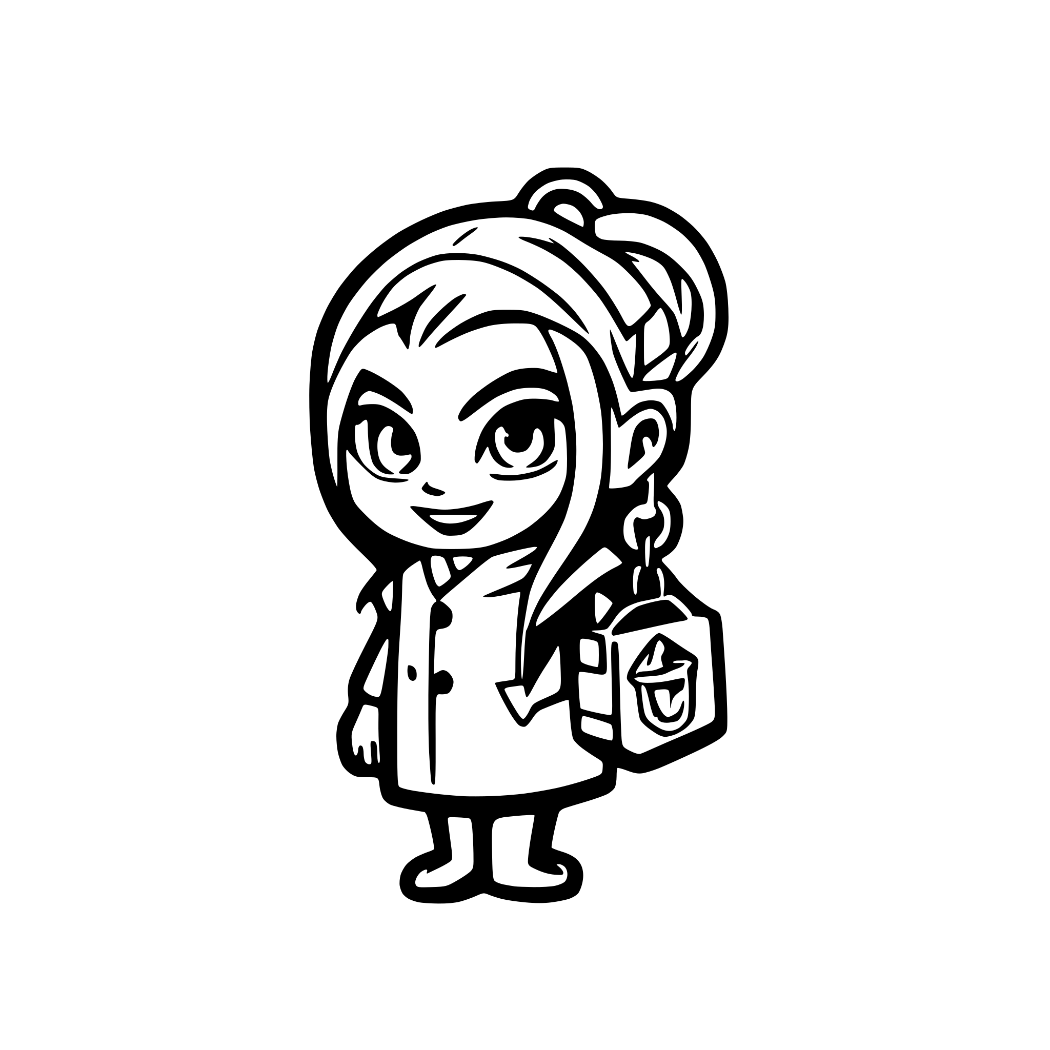 AI-generated SVG of 'Minion carrying a keychain'