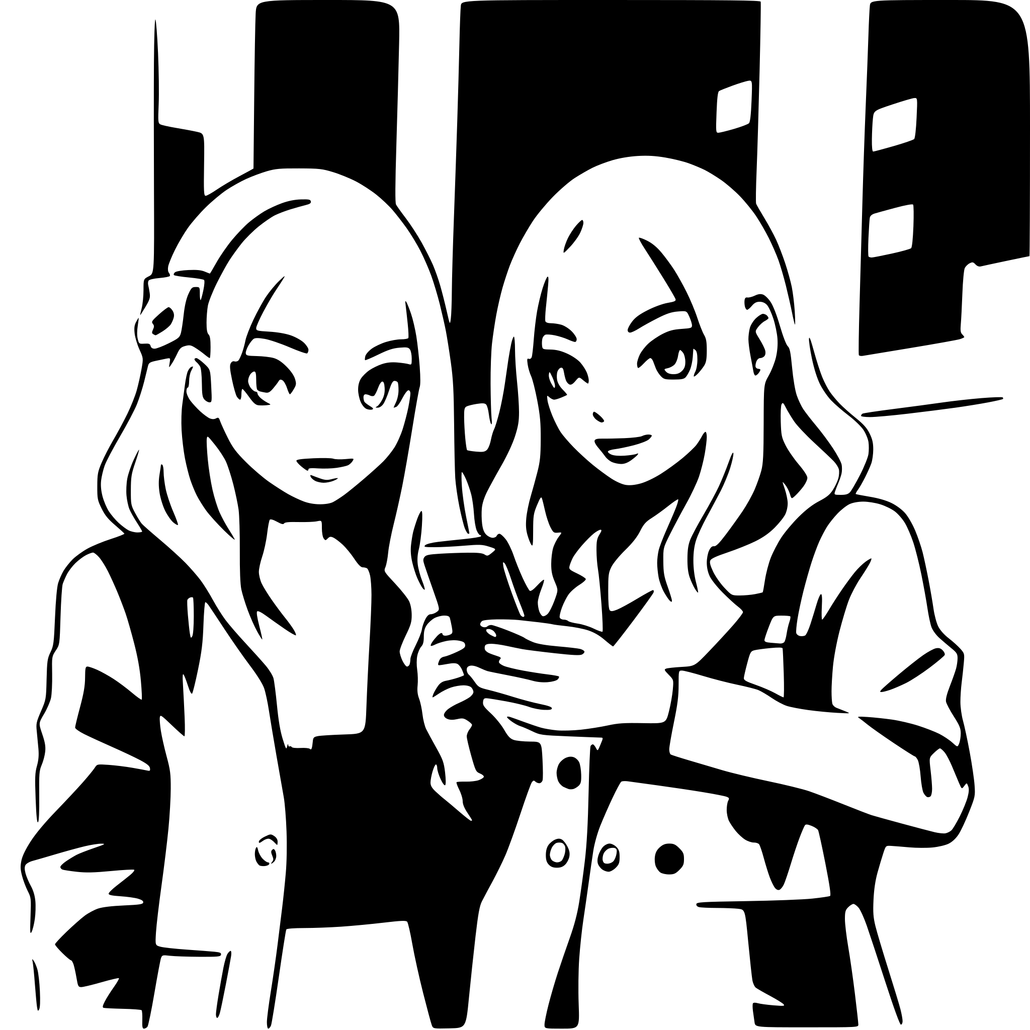 AI-generated SVG of a girls booking cab together with their phone