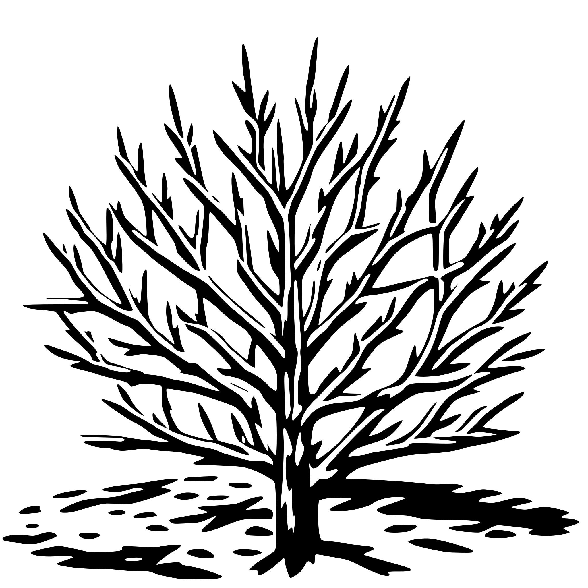 AI-generated SVG of a tumbleweed thick concentric branches