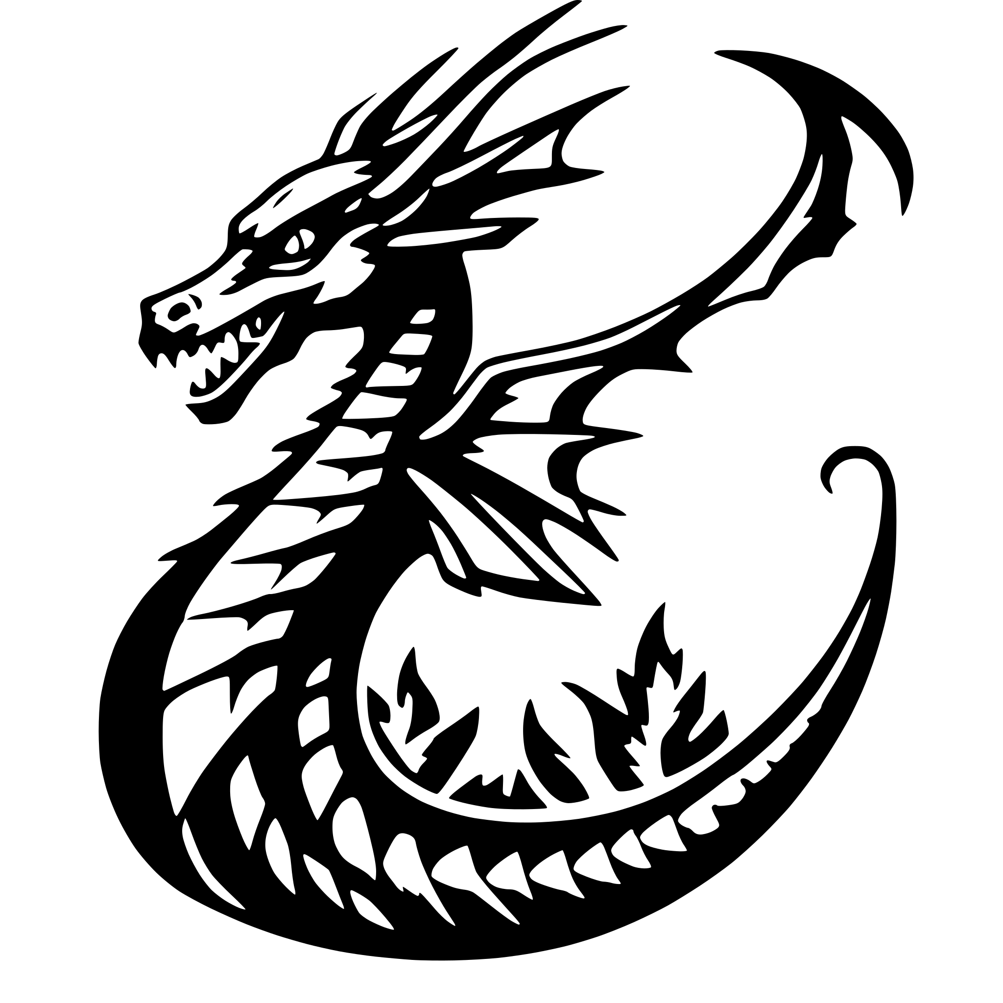 AI-generated SVG of 'dragon tatoo'