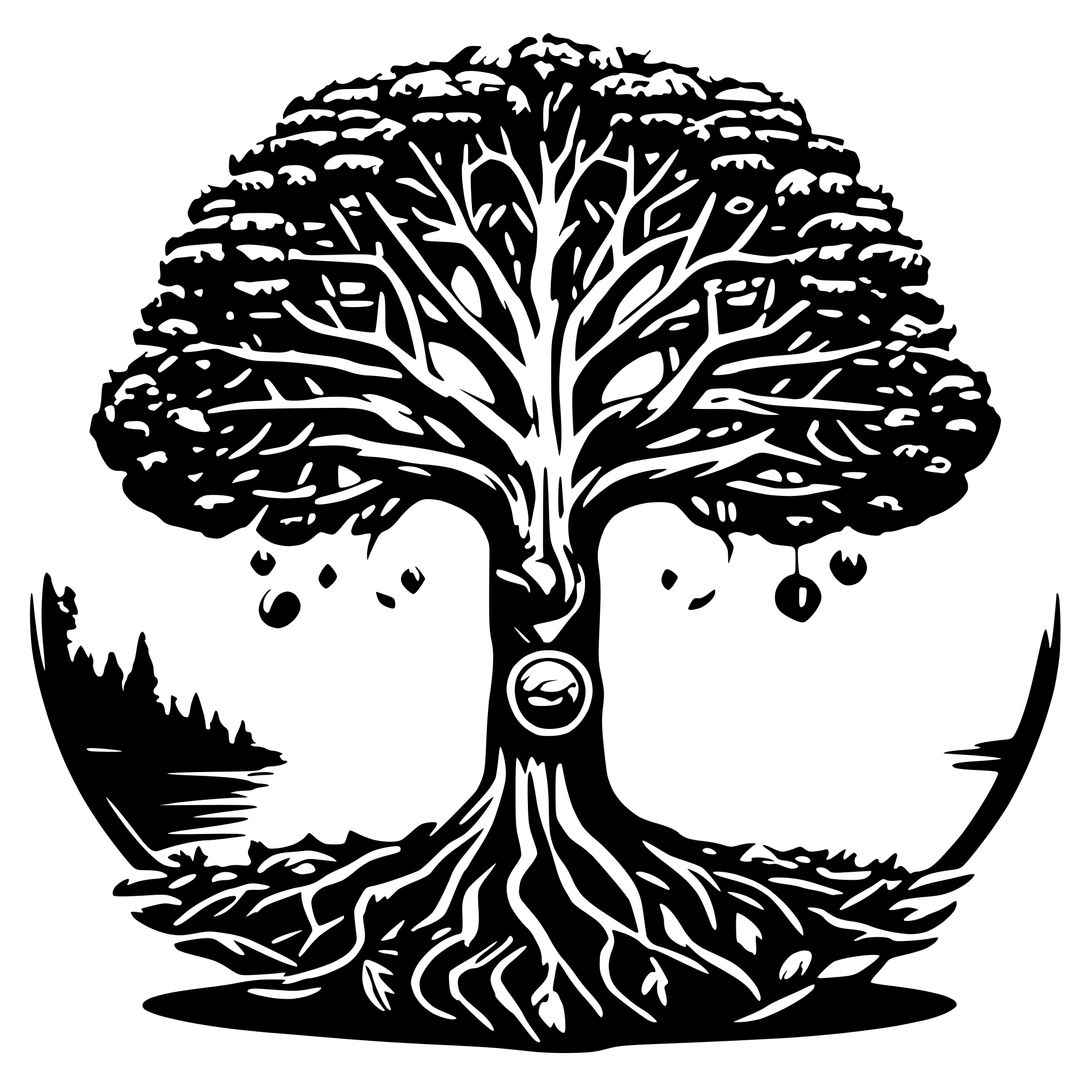 AI-generated SVG of a yggdrasil