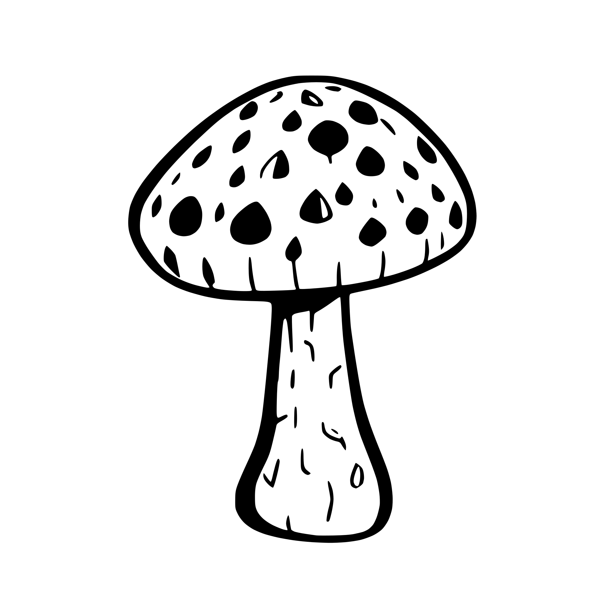 AI-generated SVG of a amanita muscaria mushroom in the shape of a zentangle pokeroot