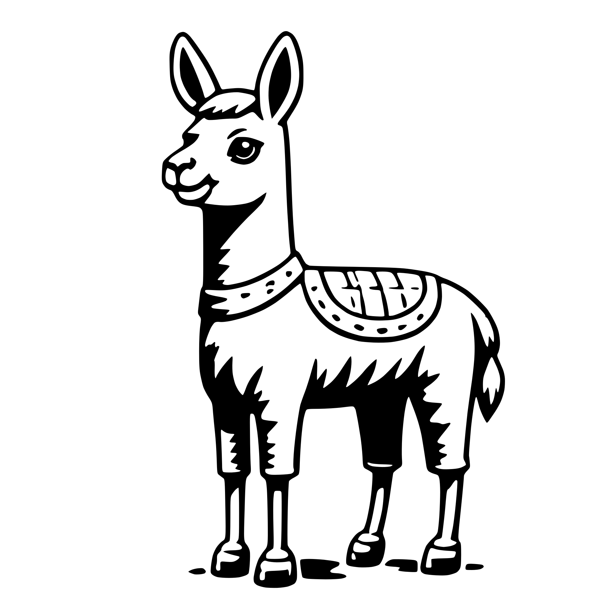 AI-generated SVG of 'llama in pajamas'