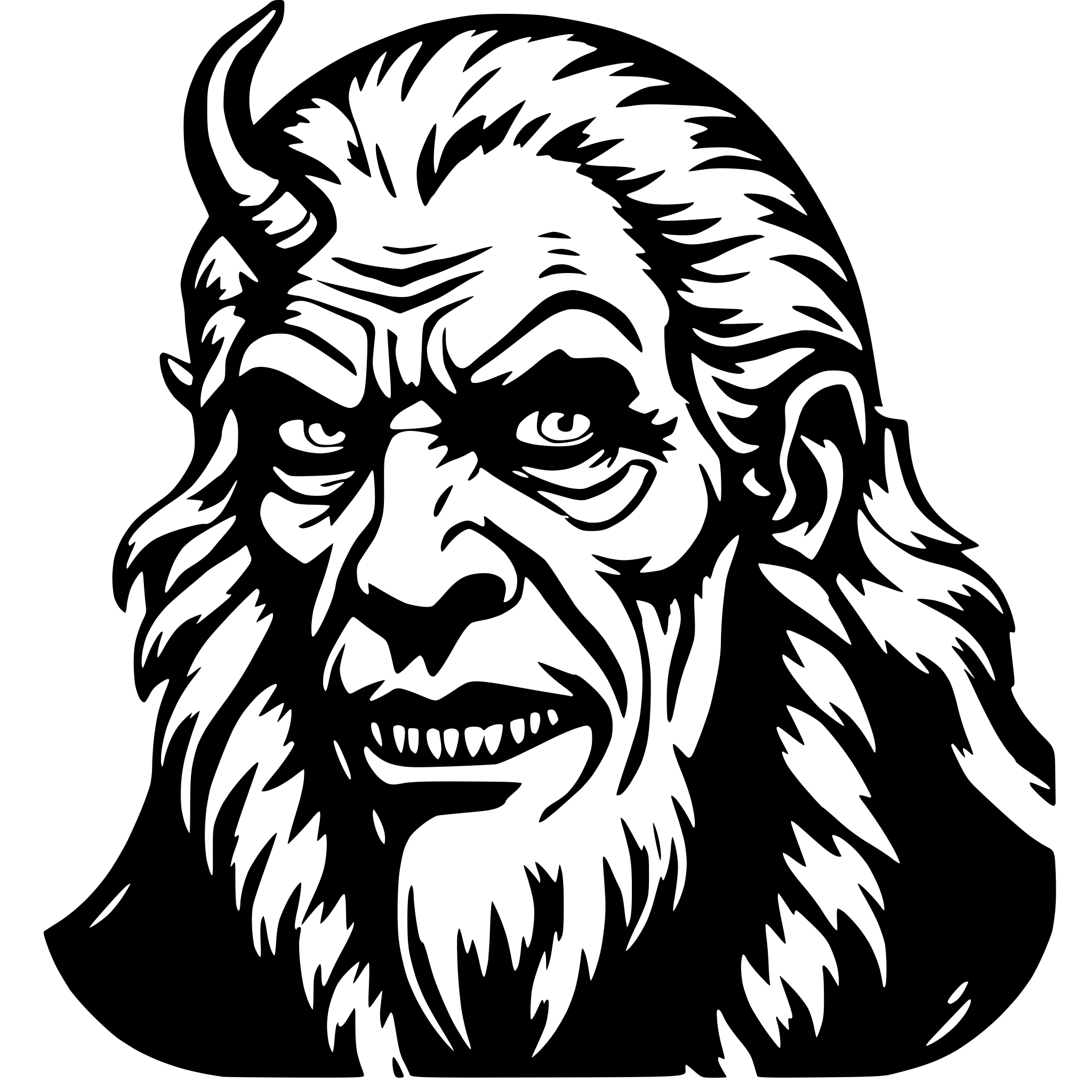 AI-generated SVG of 'krampus like from the movie krampus'