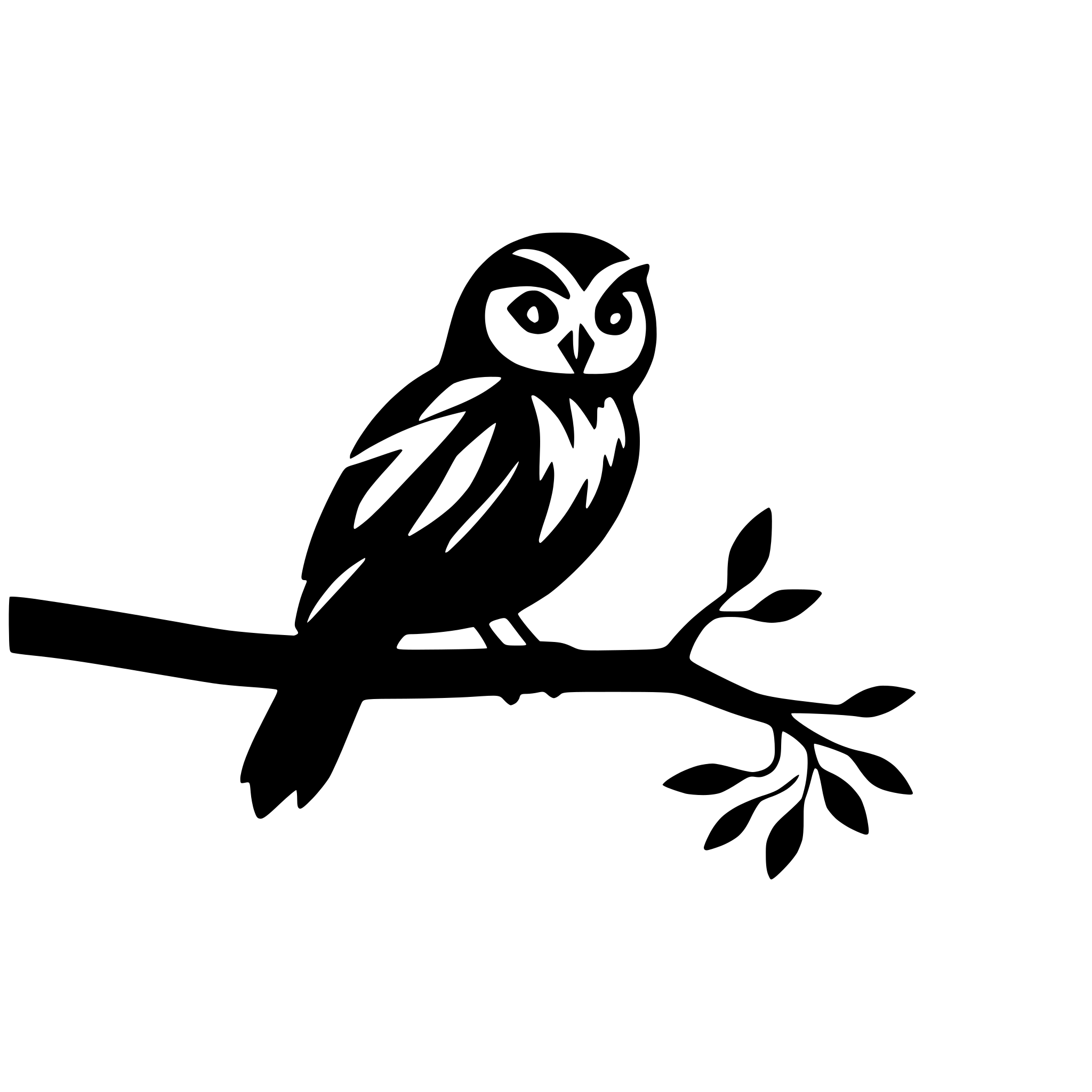 AI-generated SVG of 'owl perched on a branch'