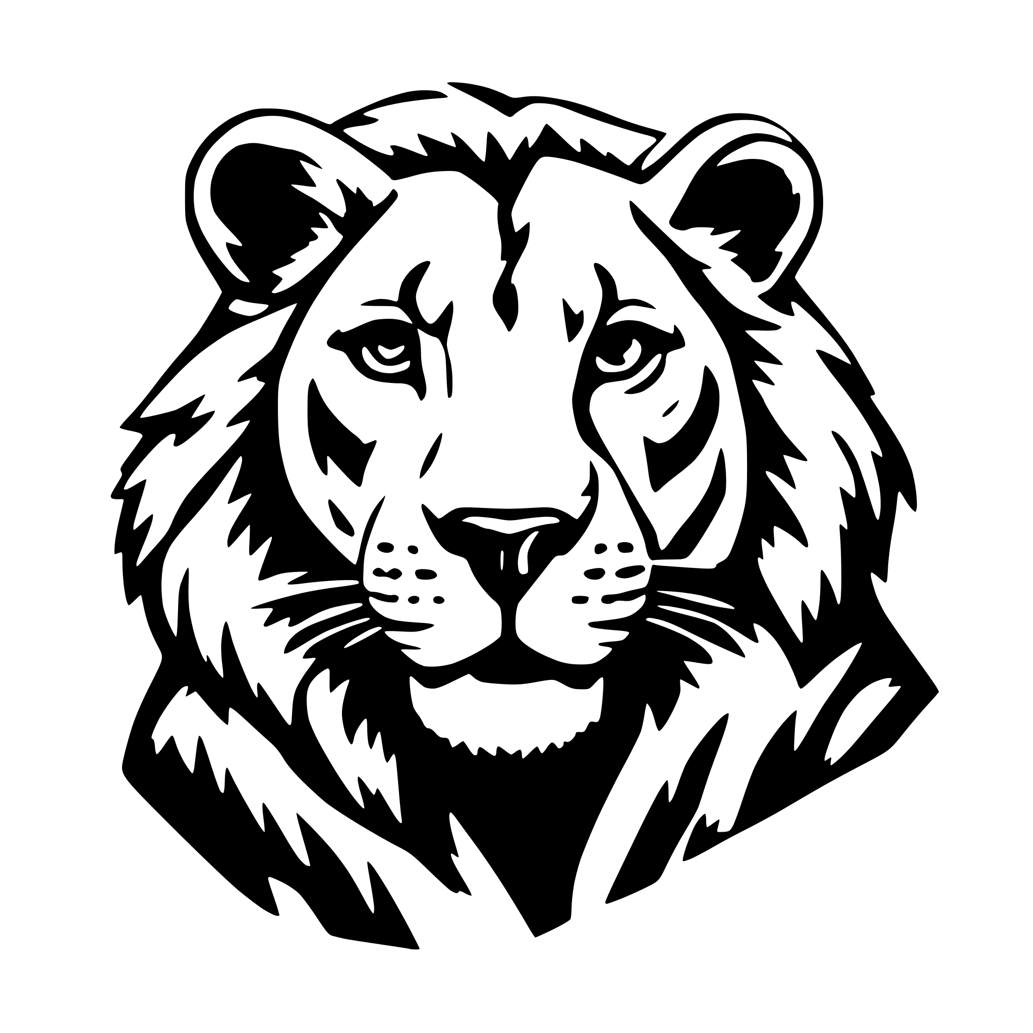 AI-generated SVG of 'Leão de frente'