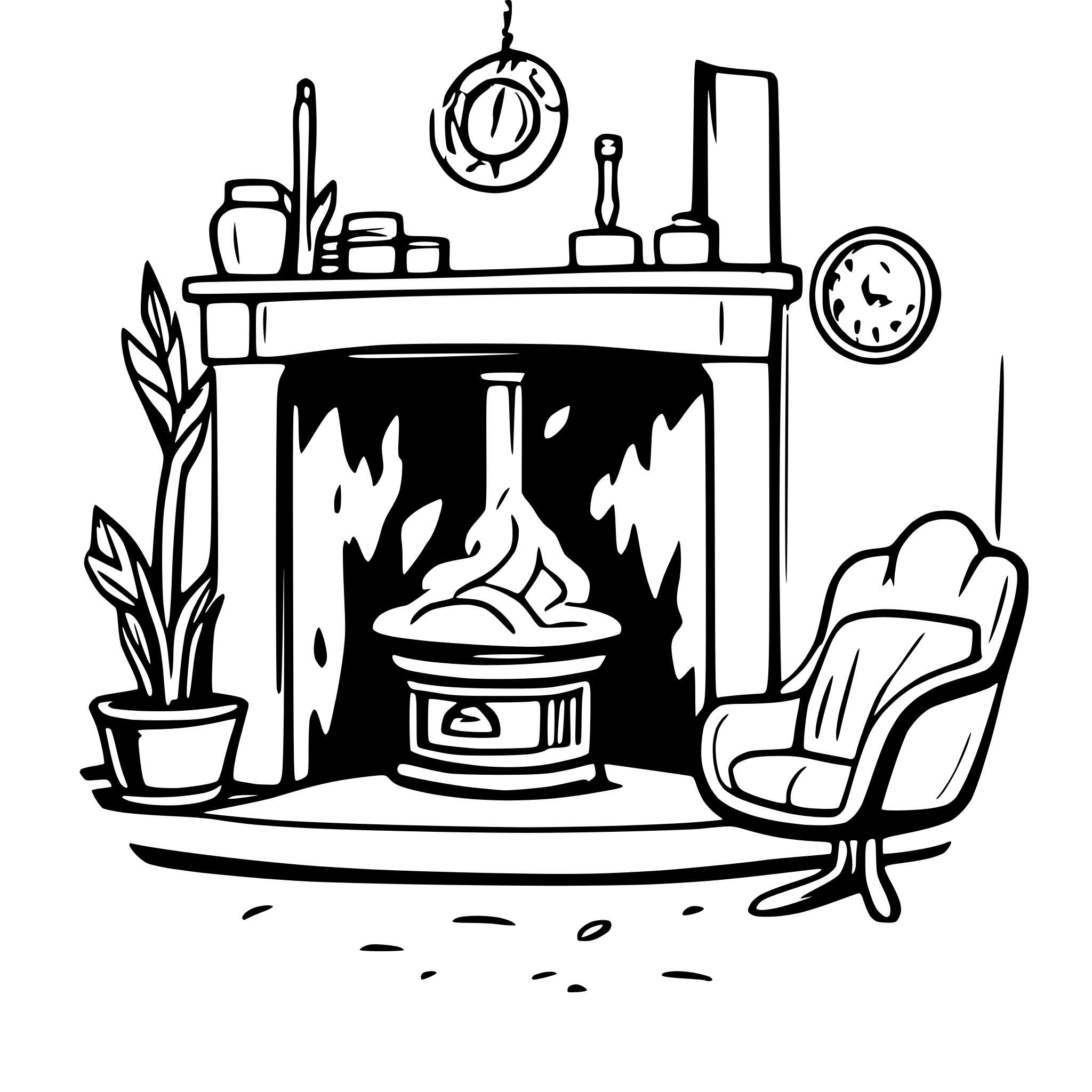 AI-generated SVG of a A detailed yet minimalistic image of a cozy and fancy hearth AI-generated SVG of a A detailed yet minimalistic image of a cozy and fancy hearth