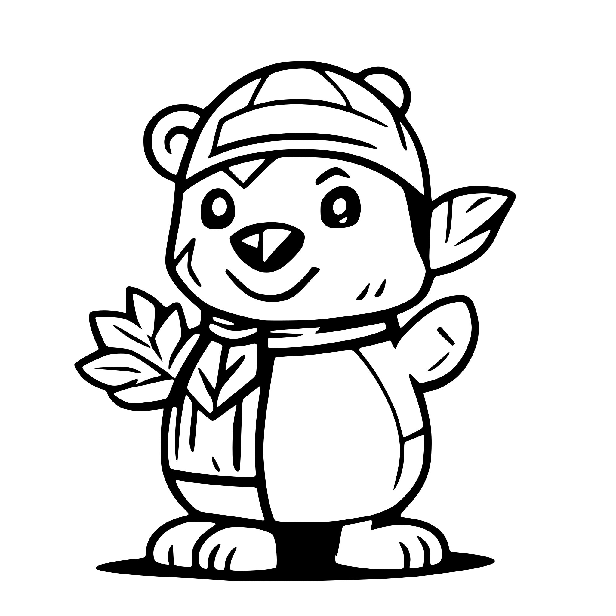 AI-generated SVG of a bear with duck on its head