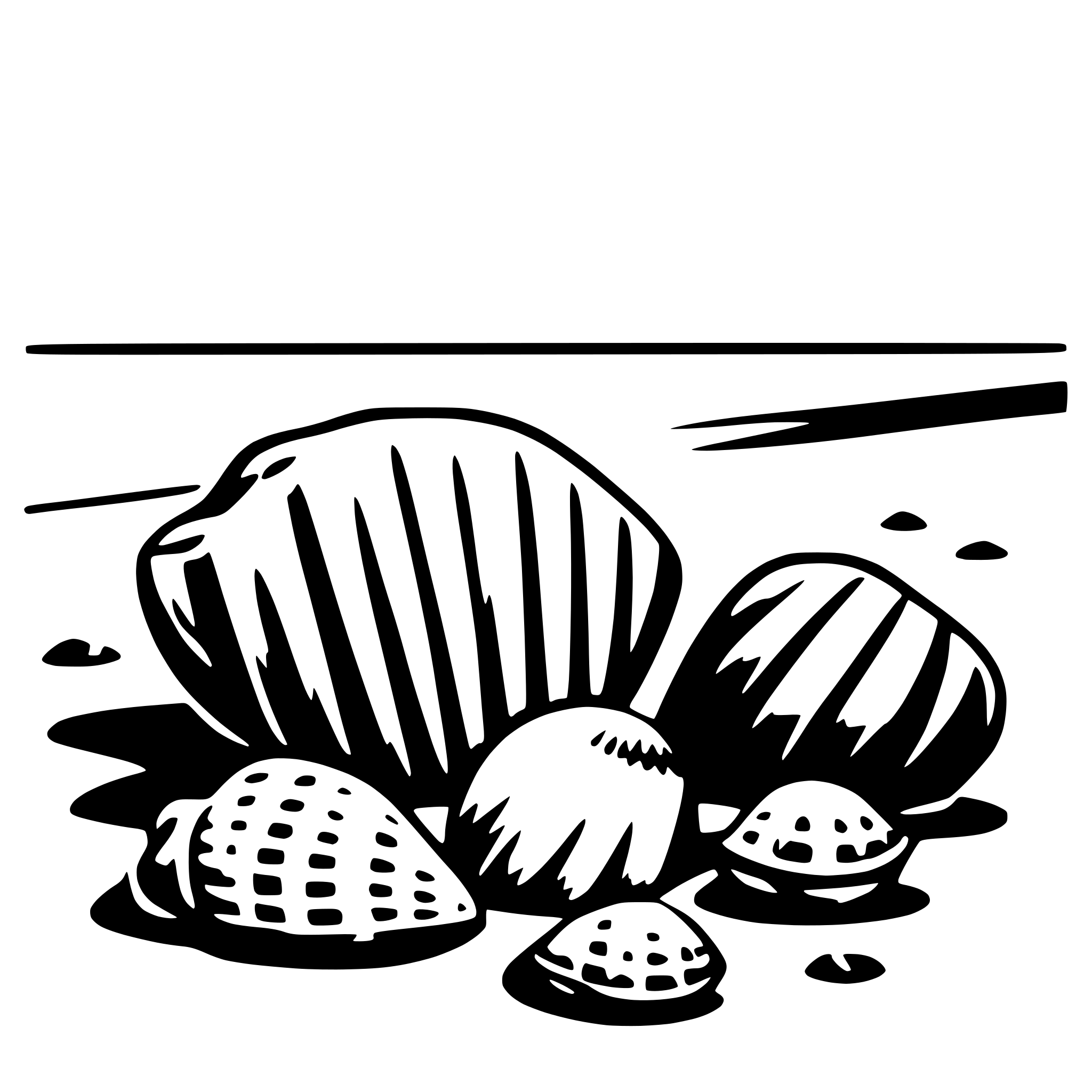AI-generated SVG of a seashells on shore